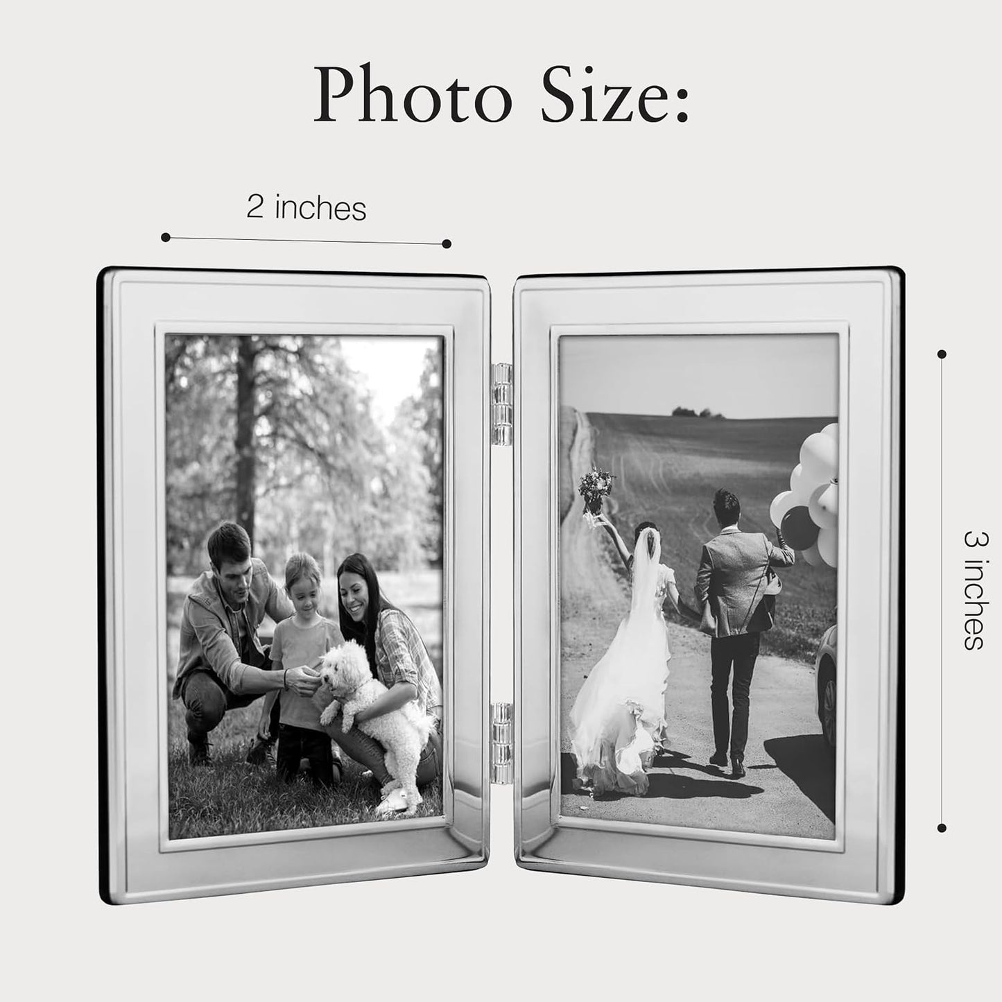 Siena Double Border Plain Silver Picture Frame, Tarnish Resistant Finish, Perfect Photo Frame for any End Table