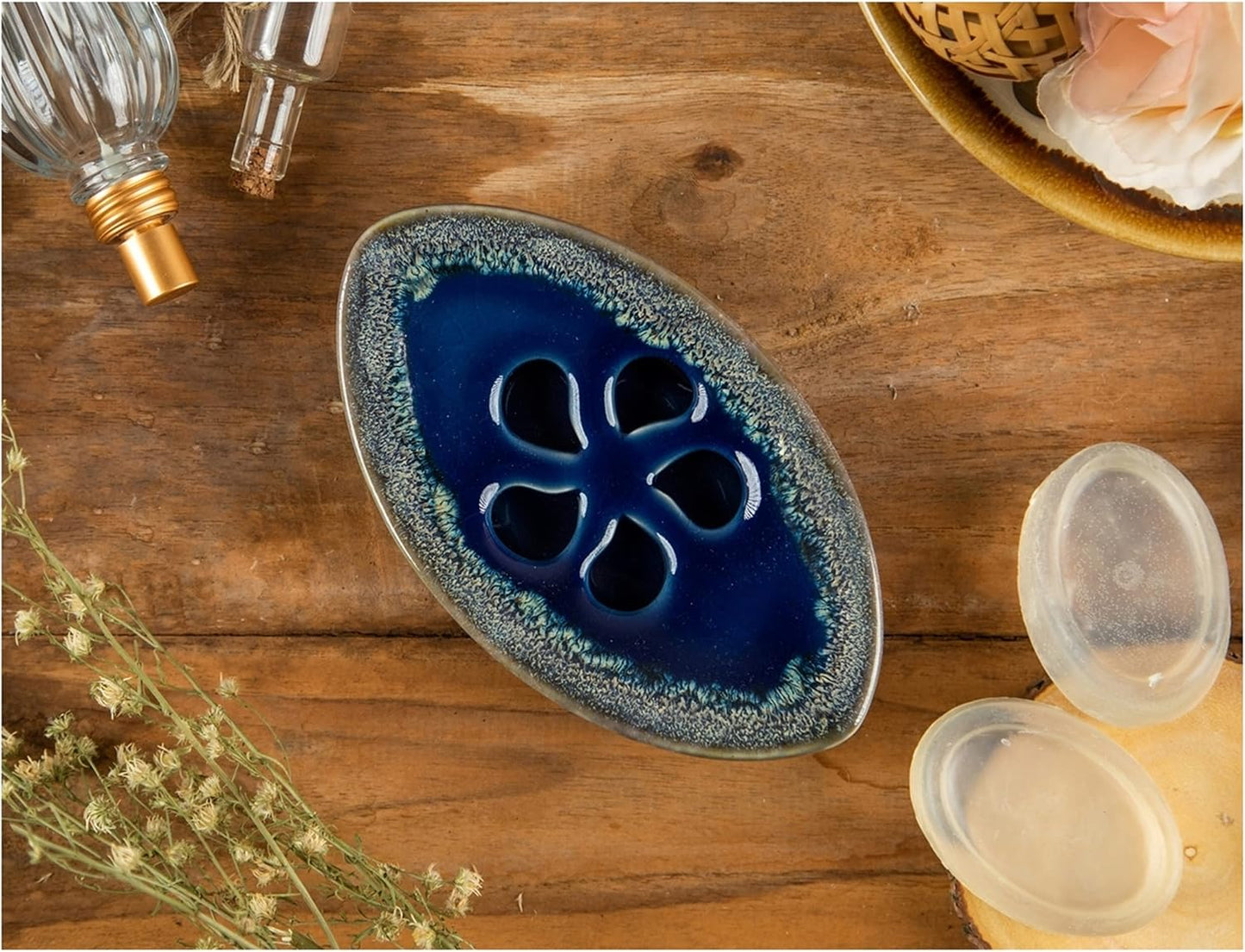 Self Draining Tray for Bar Soap / Blue