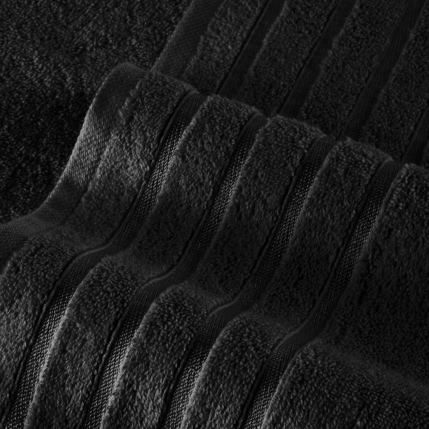 Elegant Comfort 4 Lines Viscose Stripe 6-Piece Premium Towel Set - 100% Turkish Cotton High Absorbent Luxury Bathroom