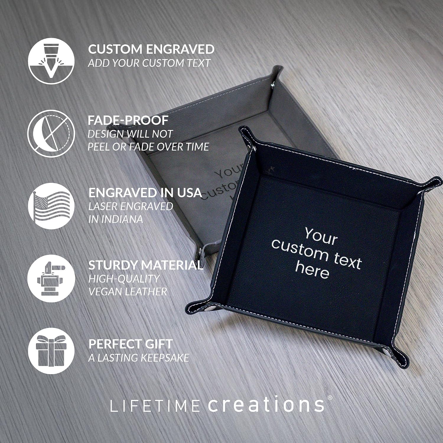 Create Your Own Personalized Valet Tray / Black - Custom Text