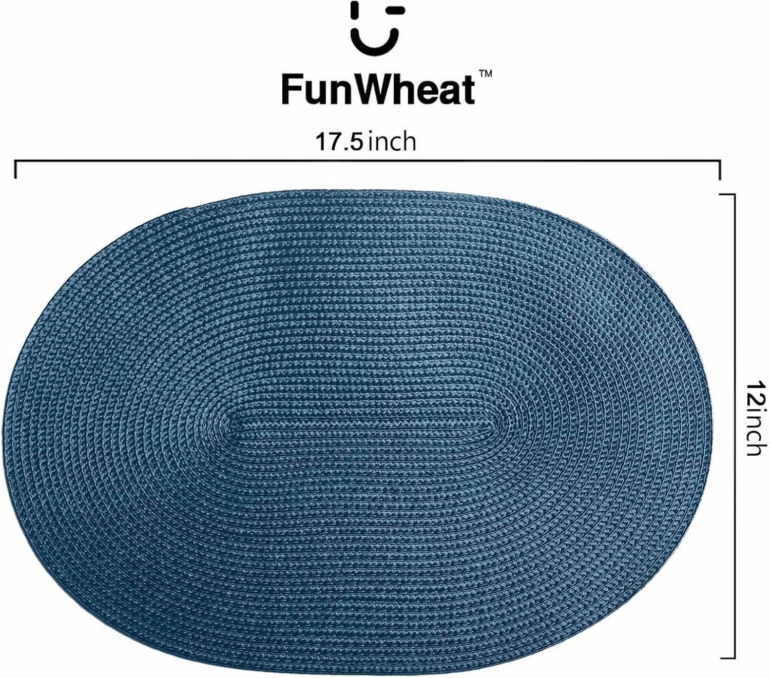 FunWheat Oval Braided Placemats Set of 8 Table Mats for Dining Tables Washable Heat Resistant Place Mats for Indoor