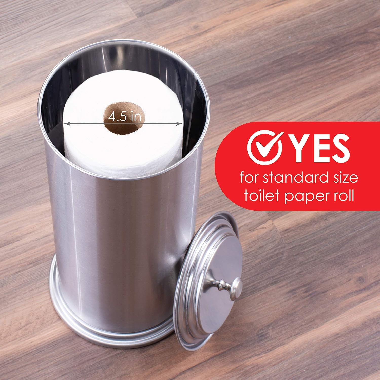 JS Jackson Supplies Free Standing Extra Large Toilet Paper Holder - Stainless Steel