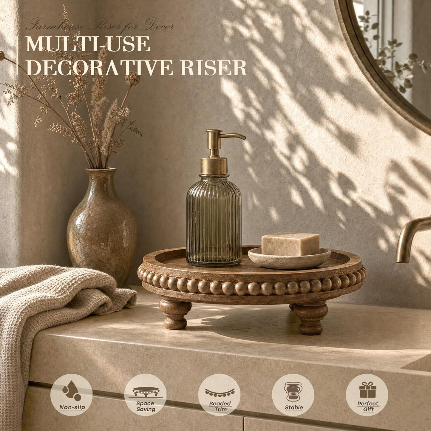 Cake Stand / Perfume Organizer / Brown