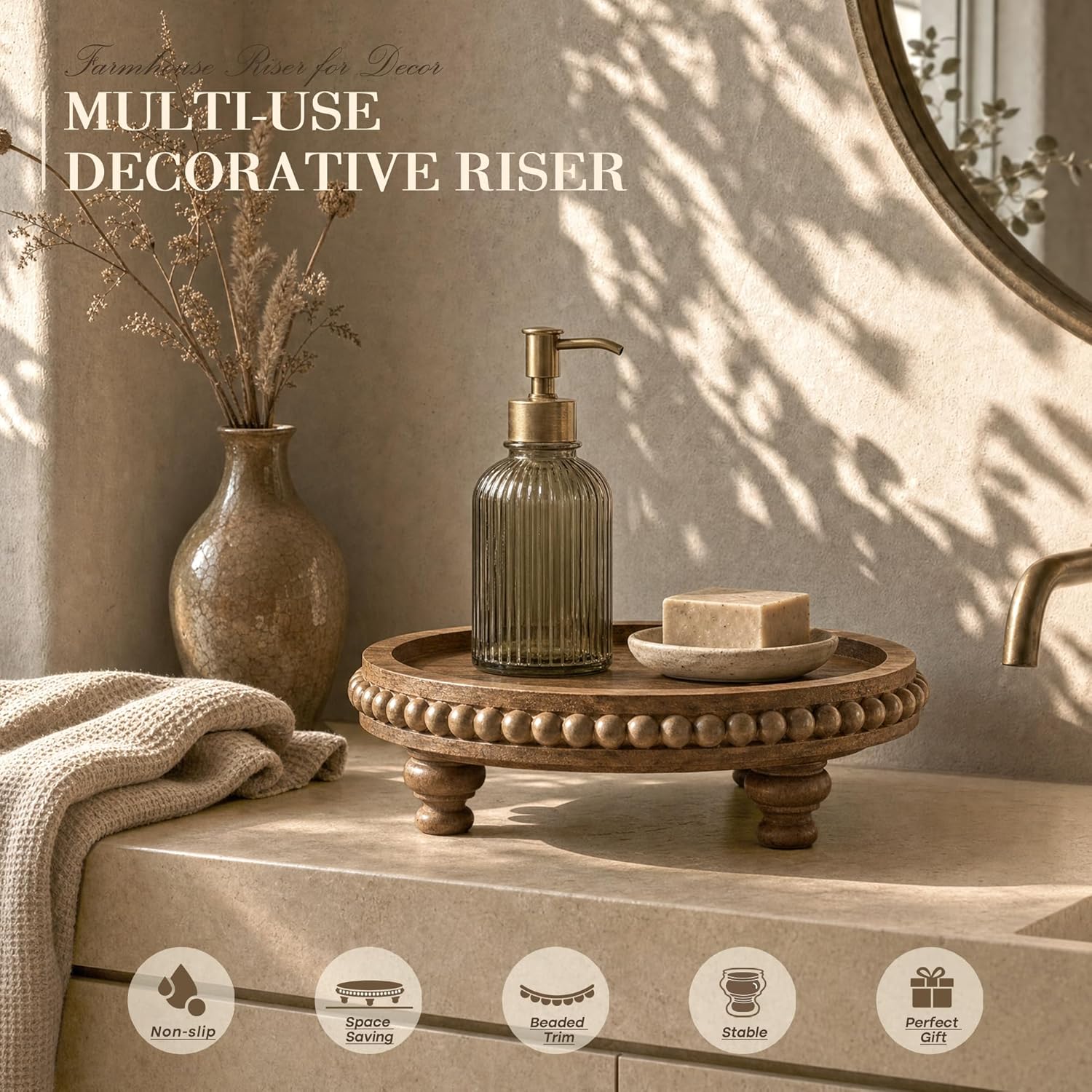 Cake Stand / Perfume Organizer / Brown