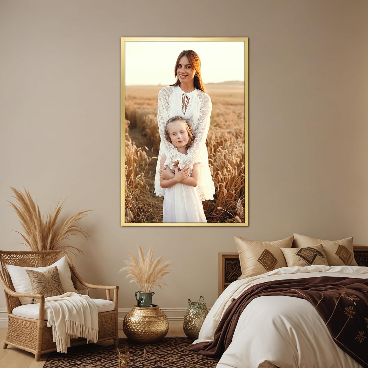 Giftgarden 24x36 Poster Picture Frame Gold, Textured Metal Frame 36x24 for Wall Display, Single