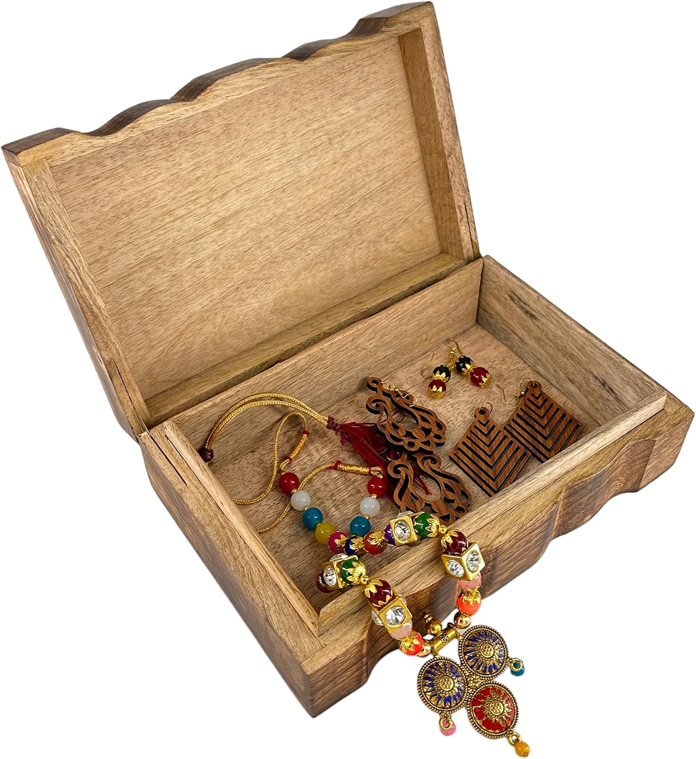 Wooden Mini Jewellery Design-Trinket Box for Ladies-Jewellery Storage Case-Antique / OM