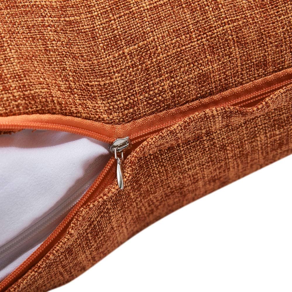Thanksgiving Pillow Covers for Fall Decor Rustic Linen / Burnt Orange / 18 x 18 / Set of 2