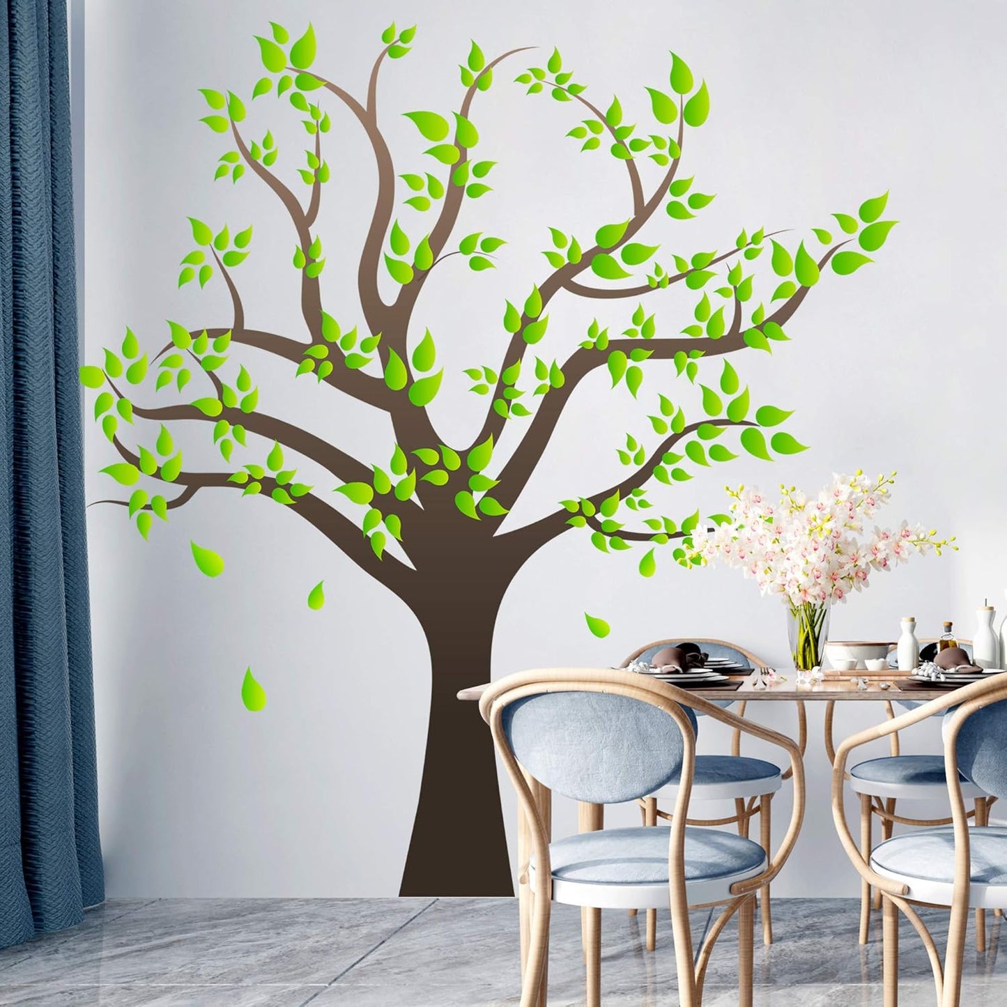 Amaonm Removable Cartoon Giant Wall Decals DIY Leaves Wall Sticker Peel and Stick / Tree / Brown