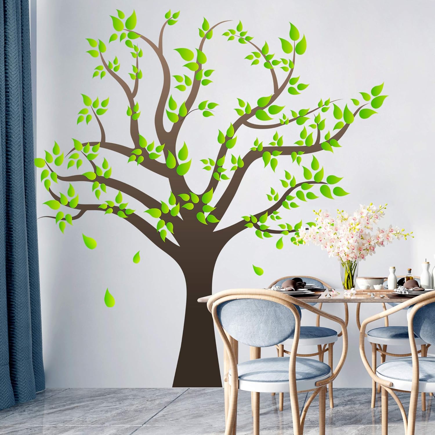 Amaonm Removable Cartoon Giant Wall Decals DIY Leaves Wall Sticker Peel and Stick / Tree / Brown