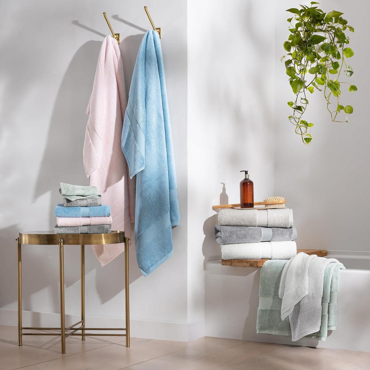 Aston & Arden Luxury Egyptian Cotton Bath Towels, Pack of 2, 600 GSM Plush Soft Absorbent Bathroom Towels for Spa or