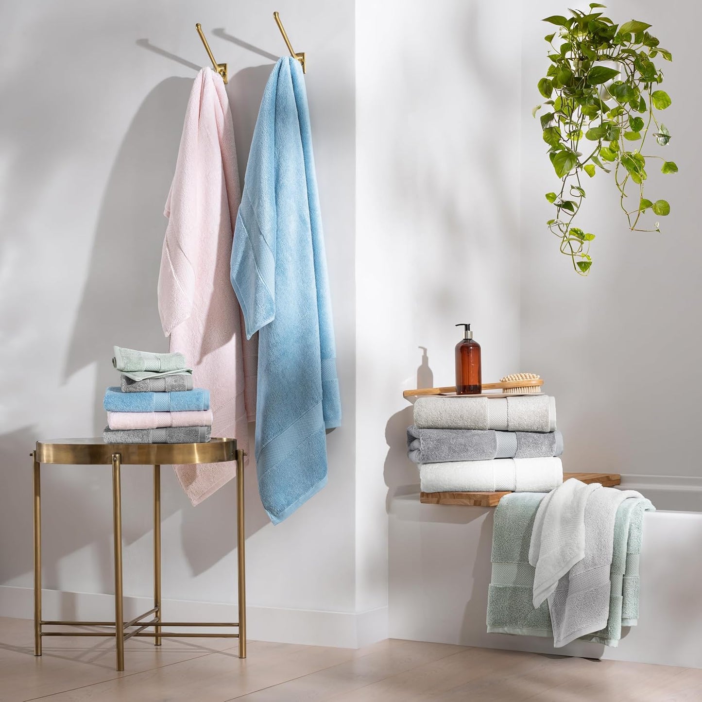 Aston & Arden Luxury Egyptian Cotton Bath Towels, Pack of 2, 600 GSM Plush Soft Absorbent Bathroom Towels for Spa or