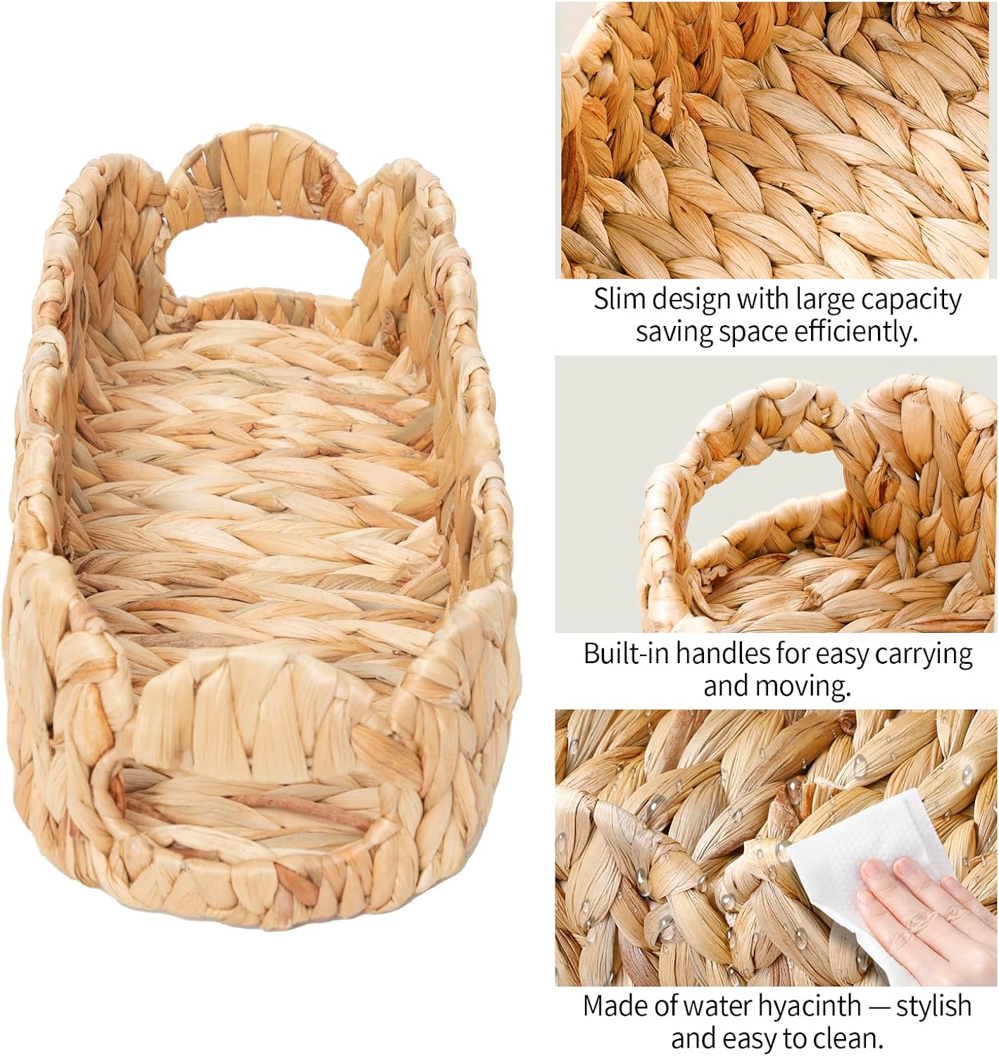 Scalloped Edge Wicker Basket for Toilet Paper Storage / Oval