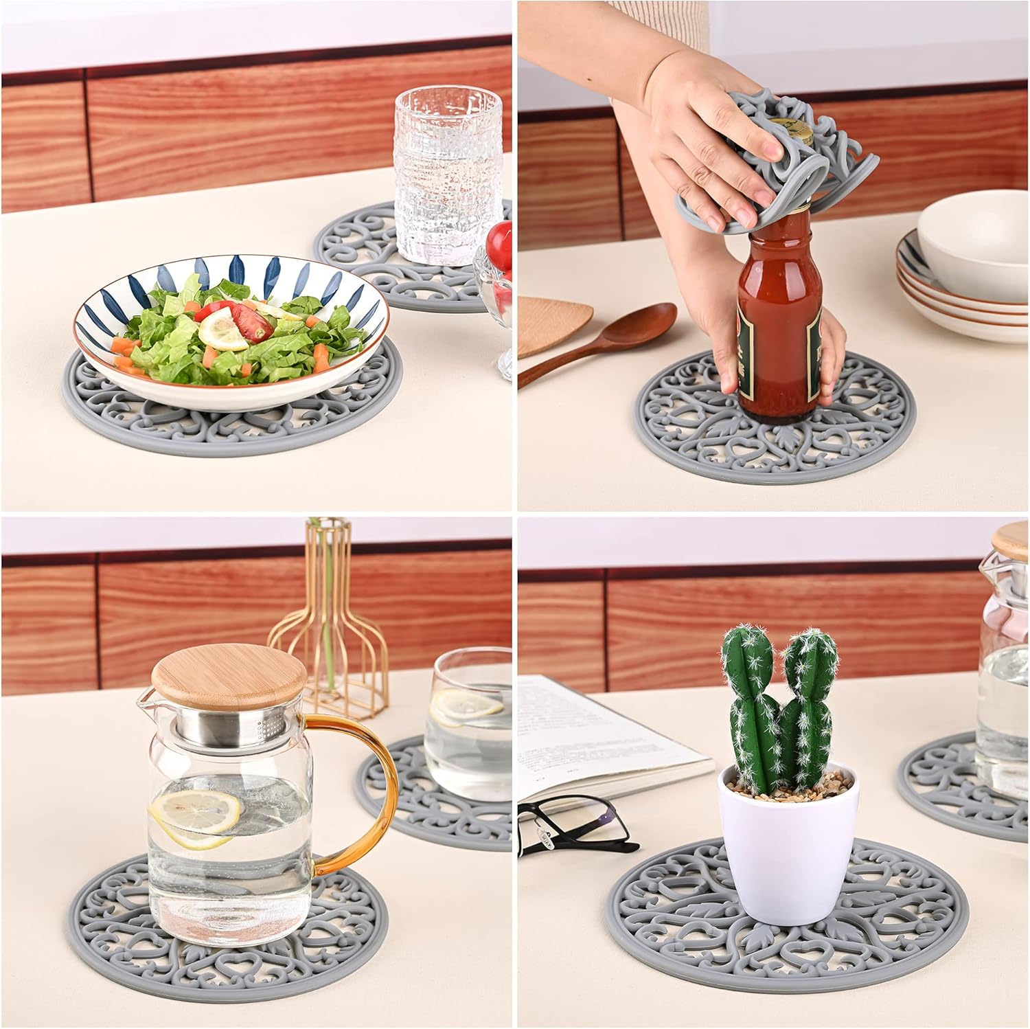 Silicone Pot Holders / K: Style 1- Pink