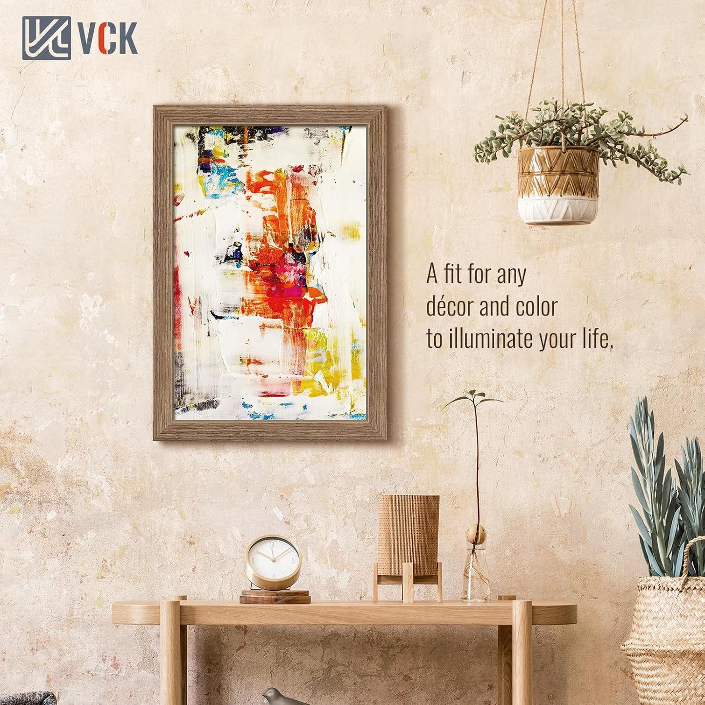 VCK 12x18 Frames 3 Pack, Walnut Poster Frame MDF Wood with Polished Plexiglass, Wall Mounting Horizontal & Vertical
