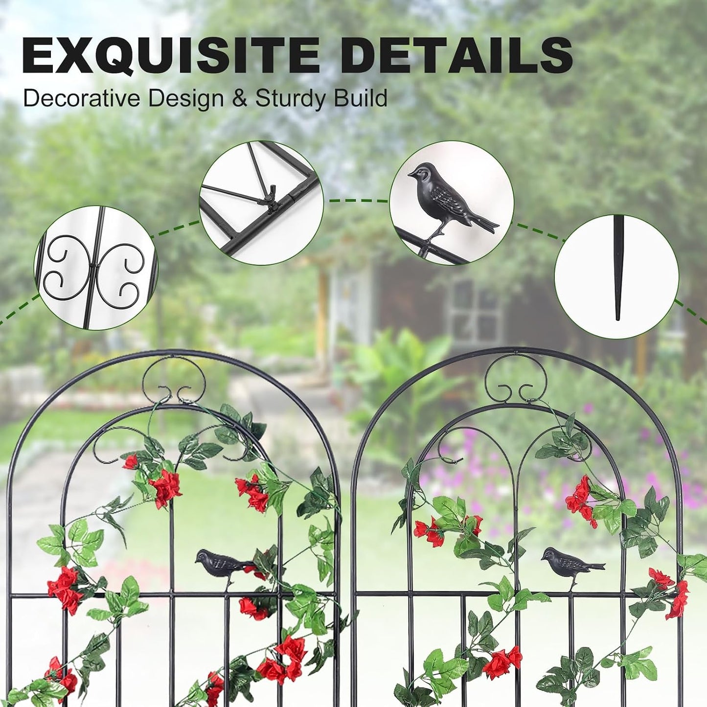 2 Pack 86.7" H x 19.7" W Metal Garden Trellis with Black Coating, Wire Lattice Grid Panel for Climbing Plants Outdoor