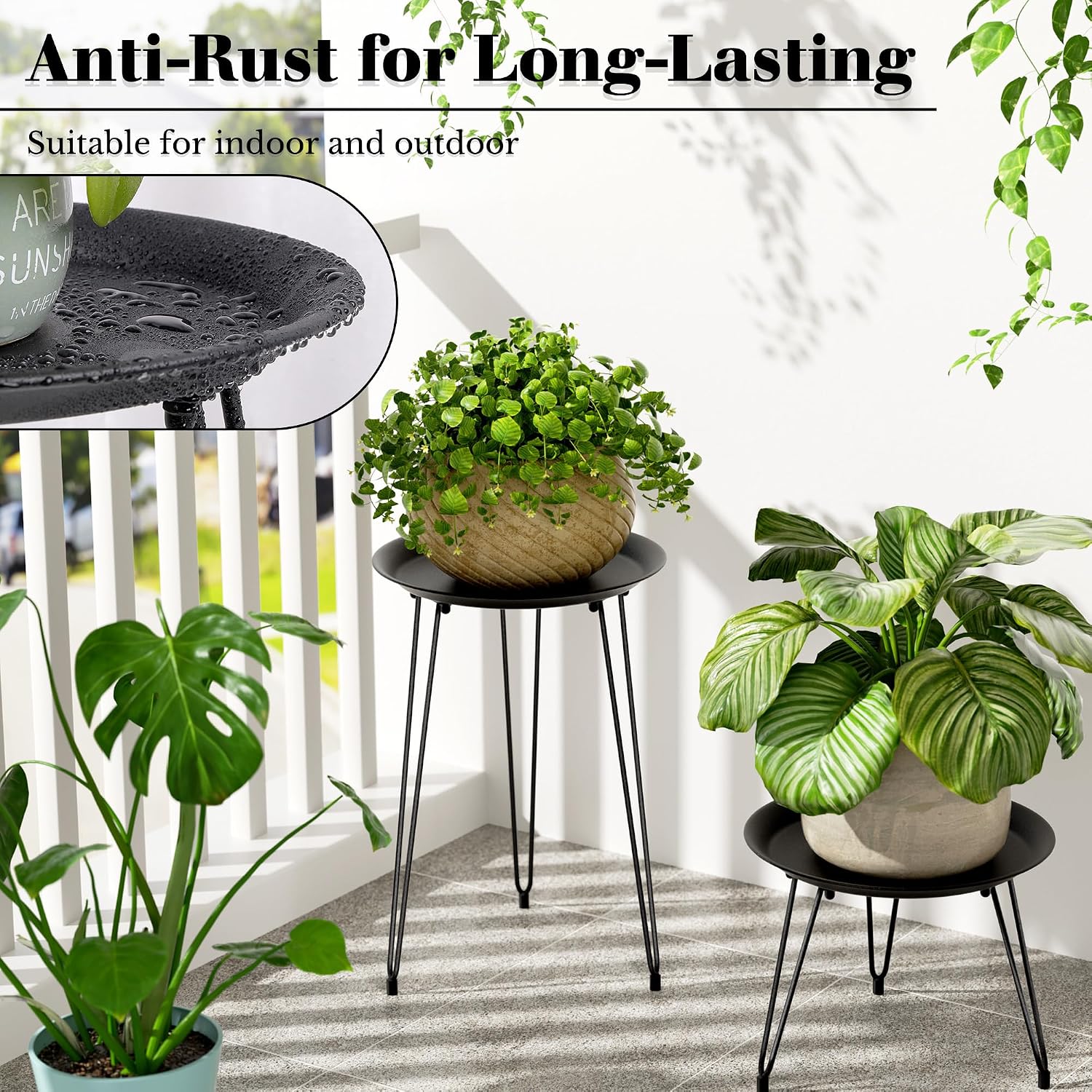 Metal Plant Stand Indoor Outdoor, Heavy Duty Flower Pot Stand | Round Plant Stand Plant Table Plant Rack for Indoor