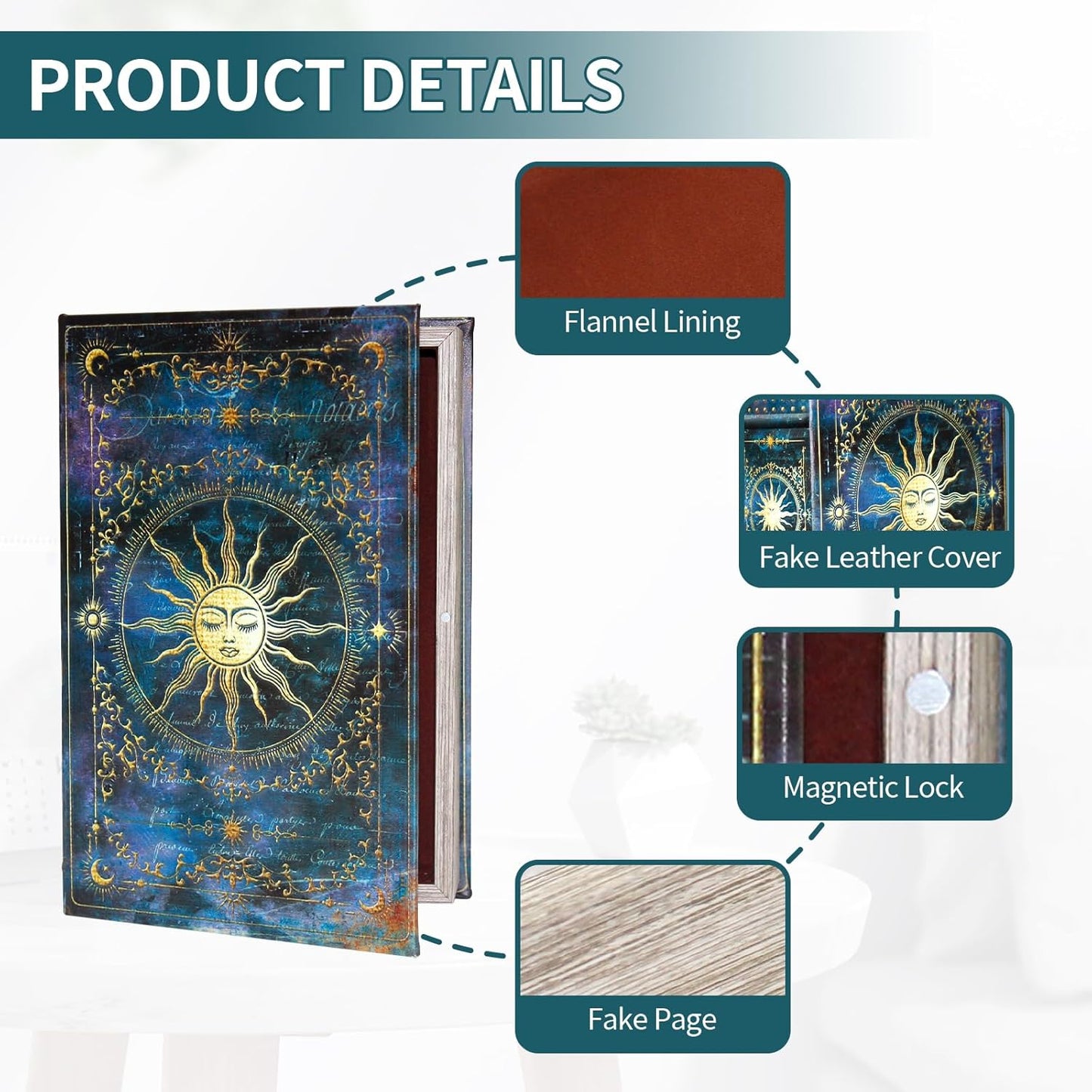 Vintage Magic Book Style Storage / Sun