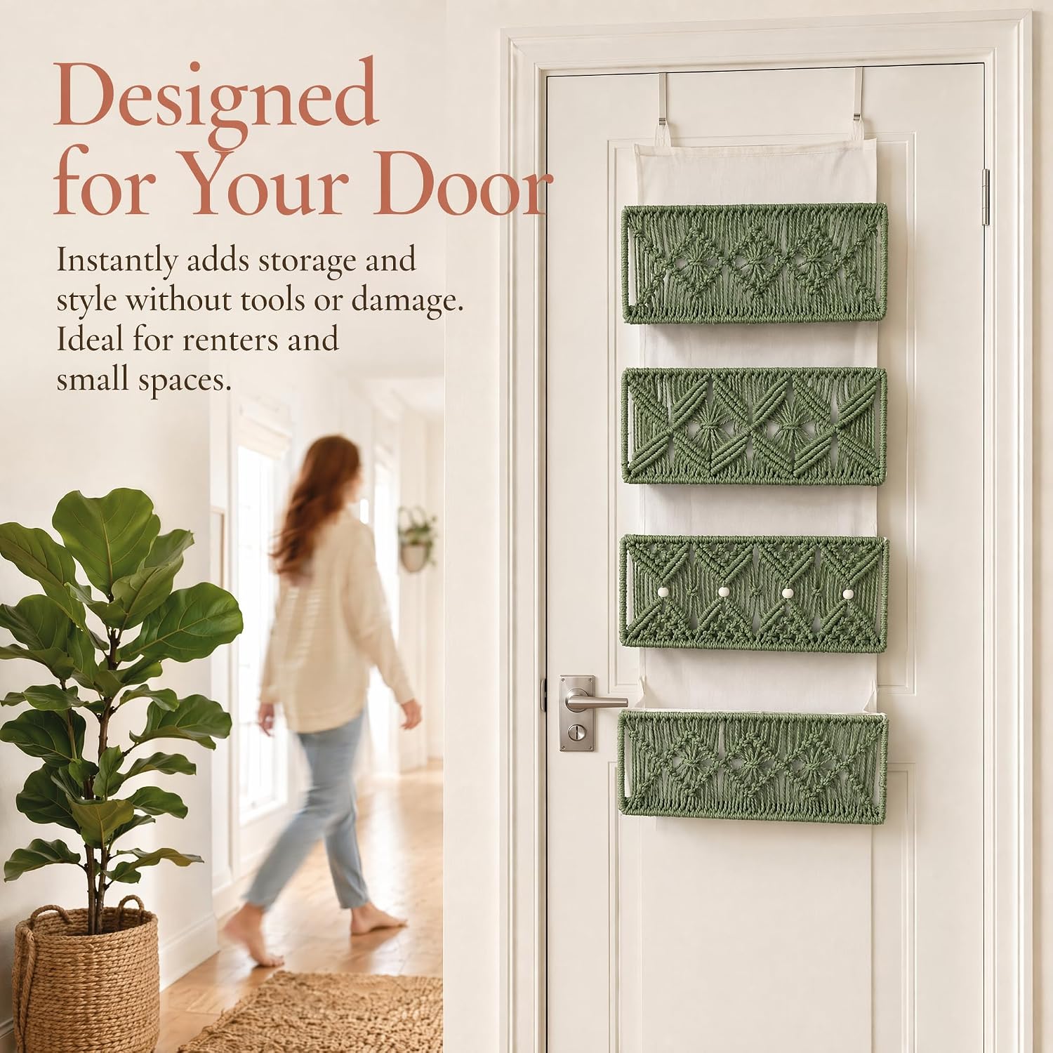 Metal Hooks Included / White