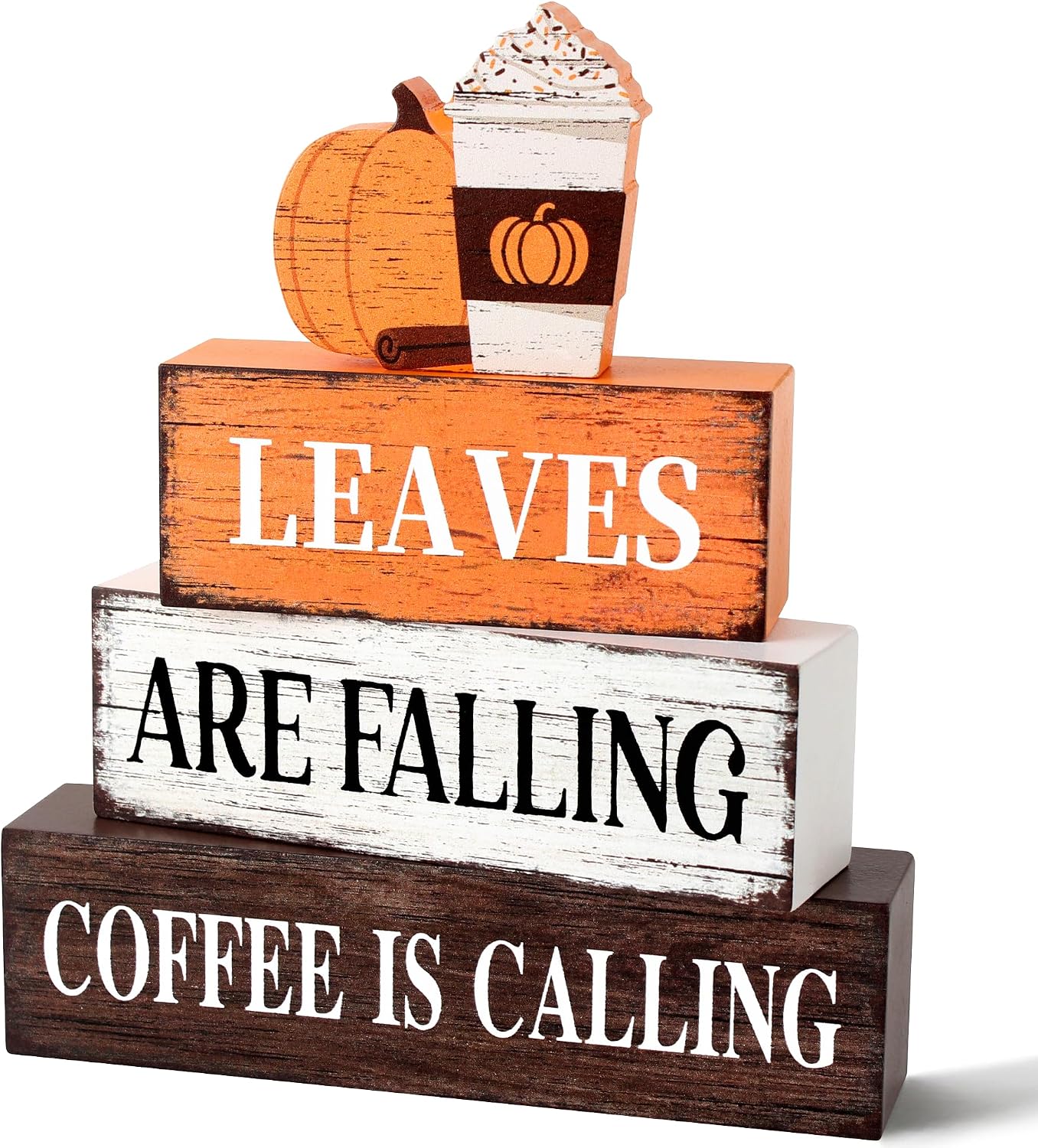 Moucuny 4 Pcs Christmas Table Decor Wooden Gingerbread Cocoa Block Signs