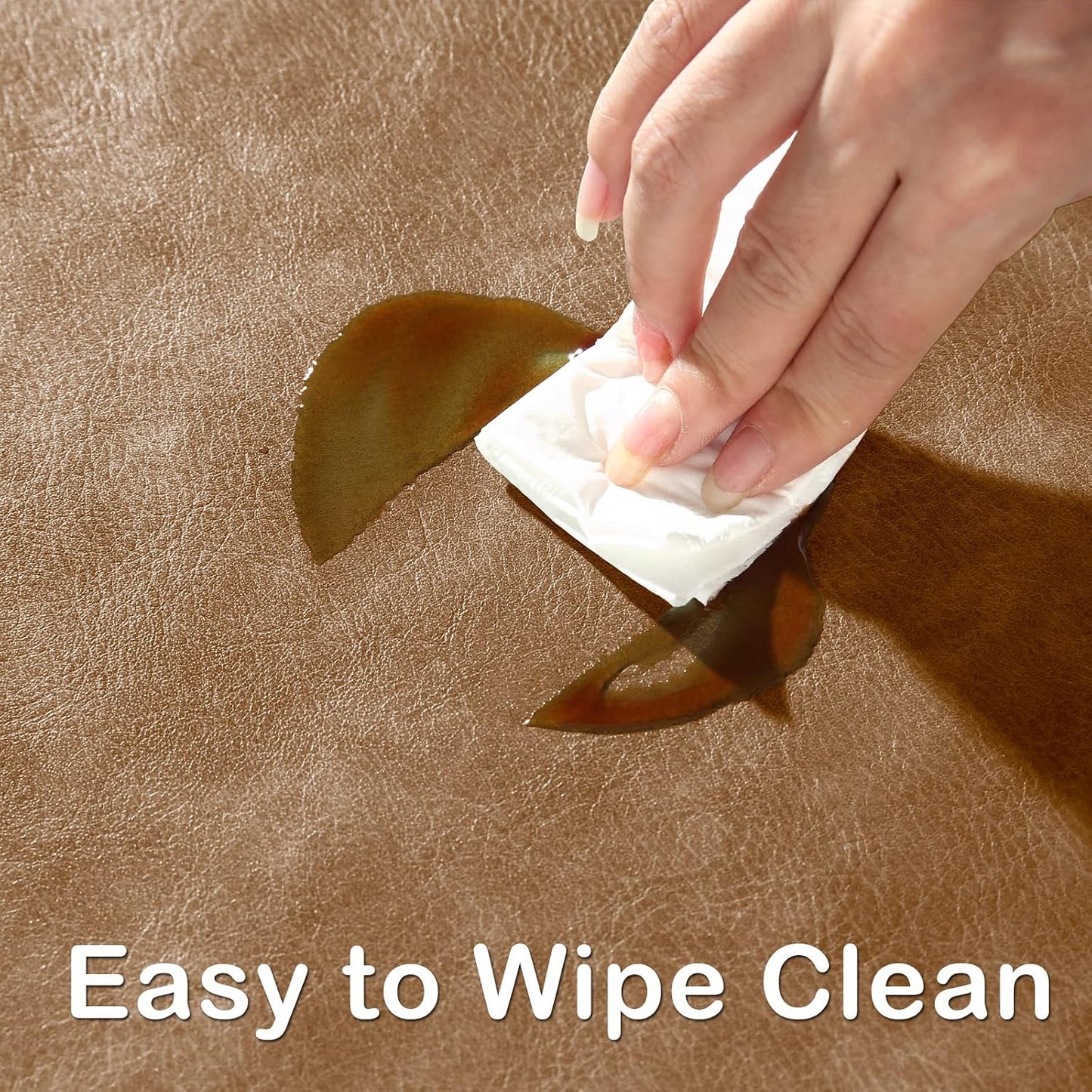 6 Pack Faux Leather Placemats Set Easy to Clean (Brown) | Stain Resistant, Waterproof, Wipeable, Heat Resistant, PU