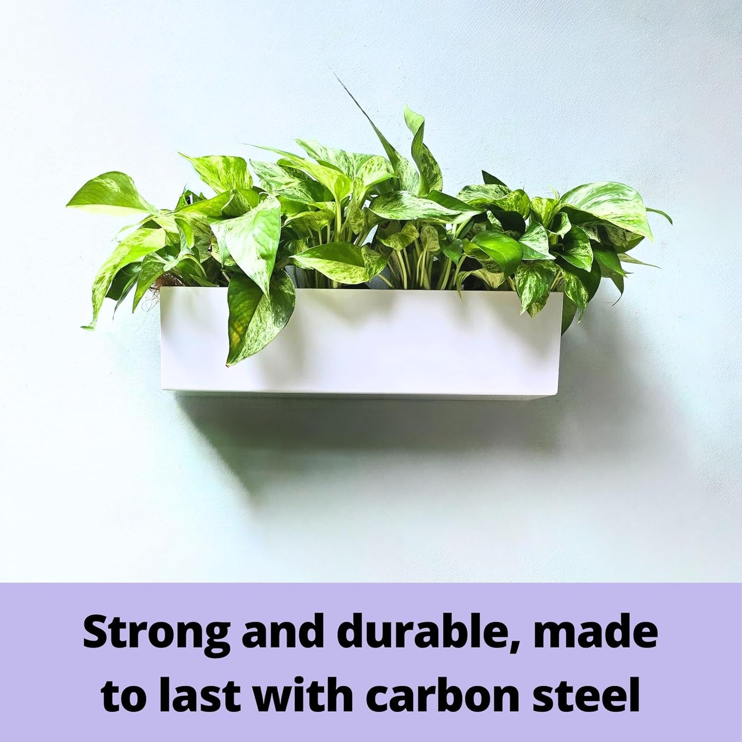 LaLaGreen Wall Planters Carbon Steel Metal Hanging Flower Pots / 24 x 4 / 24" x / White / Set of 4