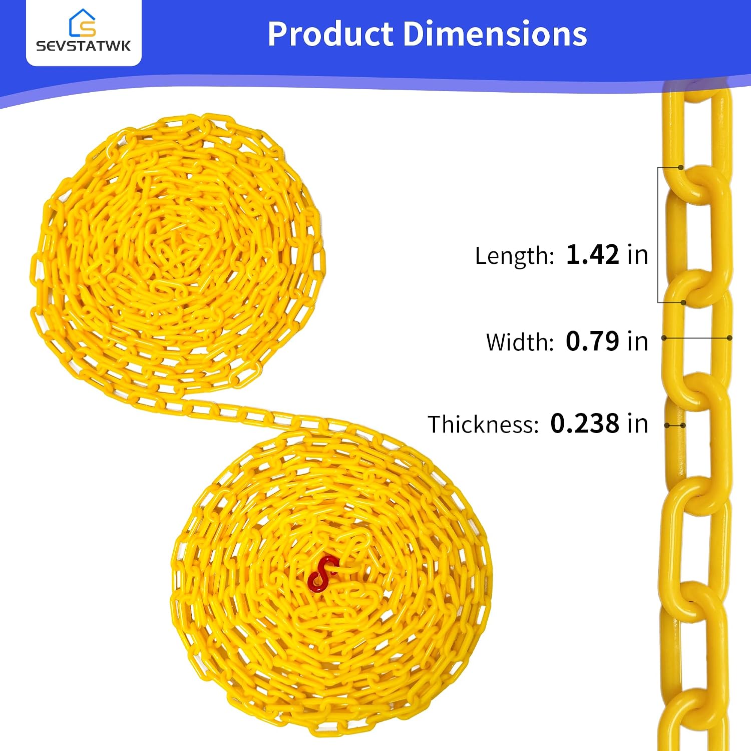 1.42" Link / 25ft / Yellow / 25 Inch