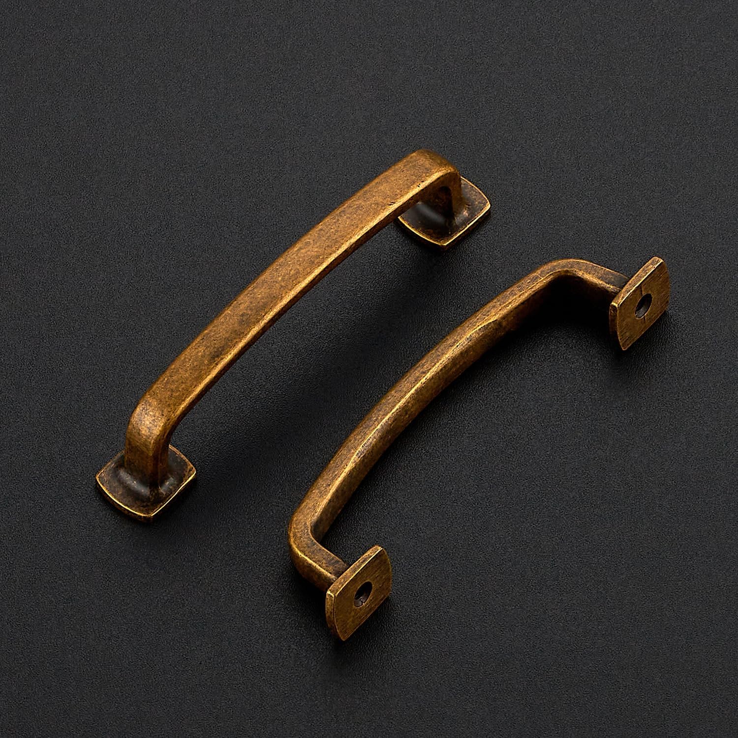 Arch Cabinet Pulls Solid 3-3/ Kitchen / Antique Brass / 3-3/4 Inch Hole Center / 4 Inch / Set of 10