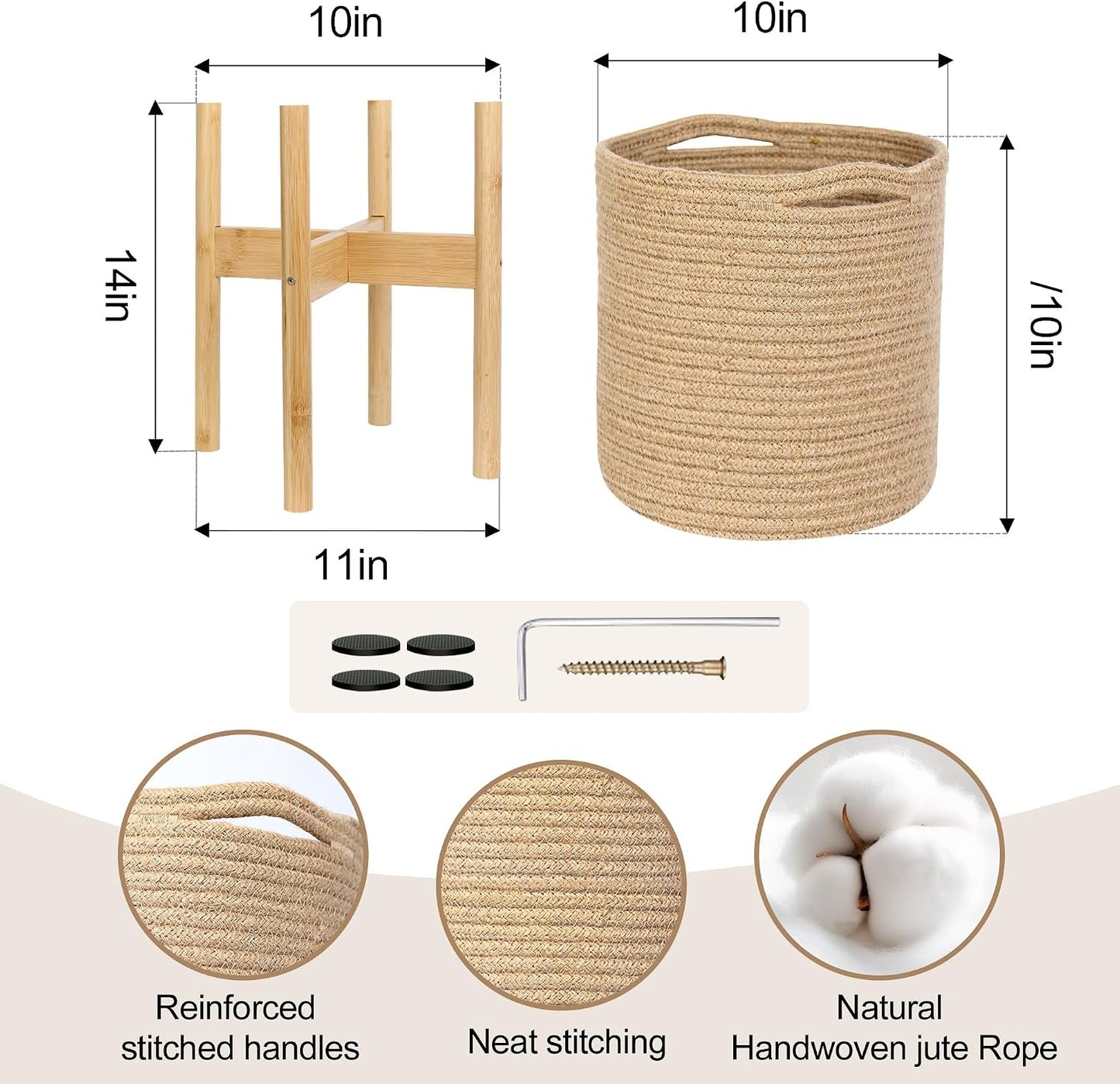 Bamboo Wood Stand / Jute