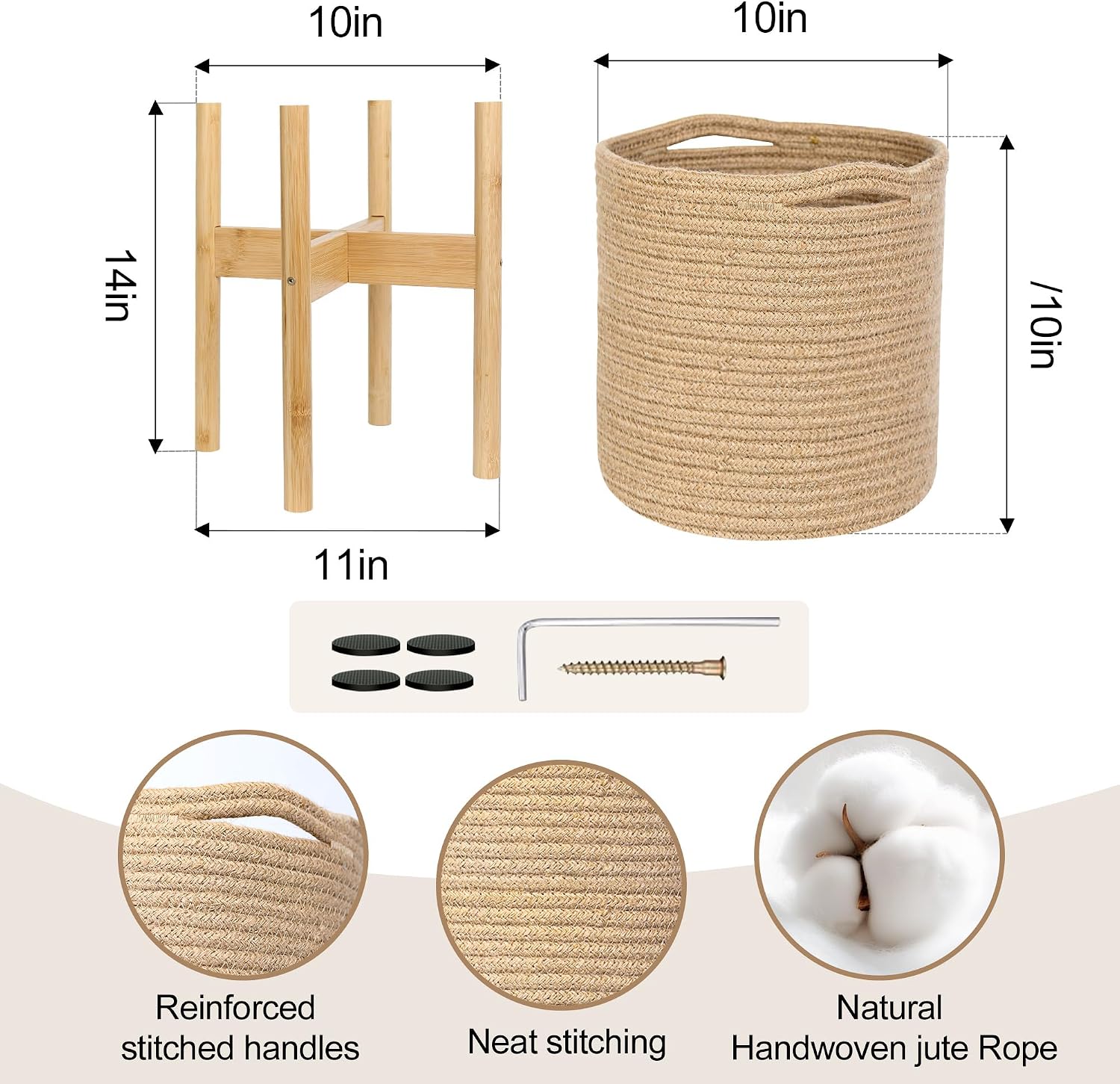 Bamboo Wood Stand / Jute