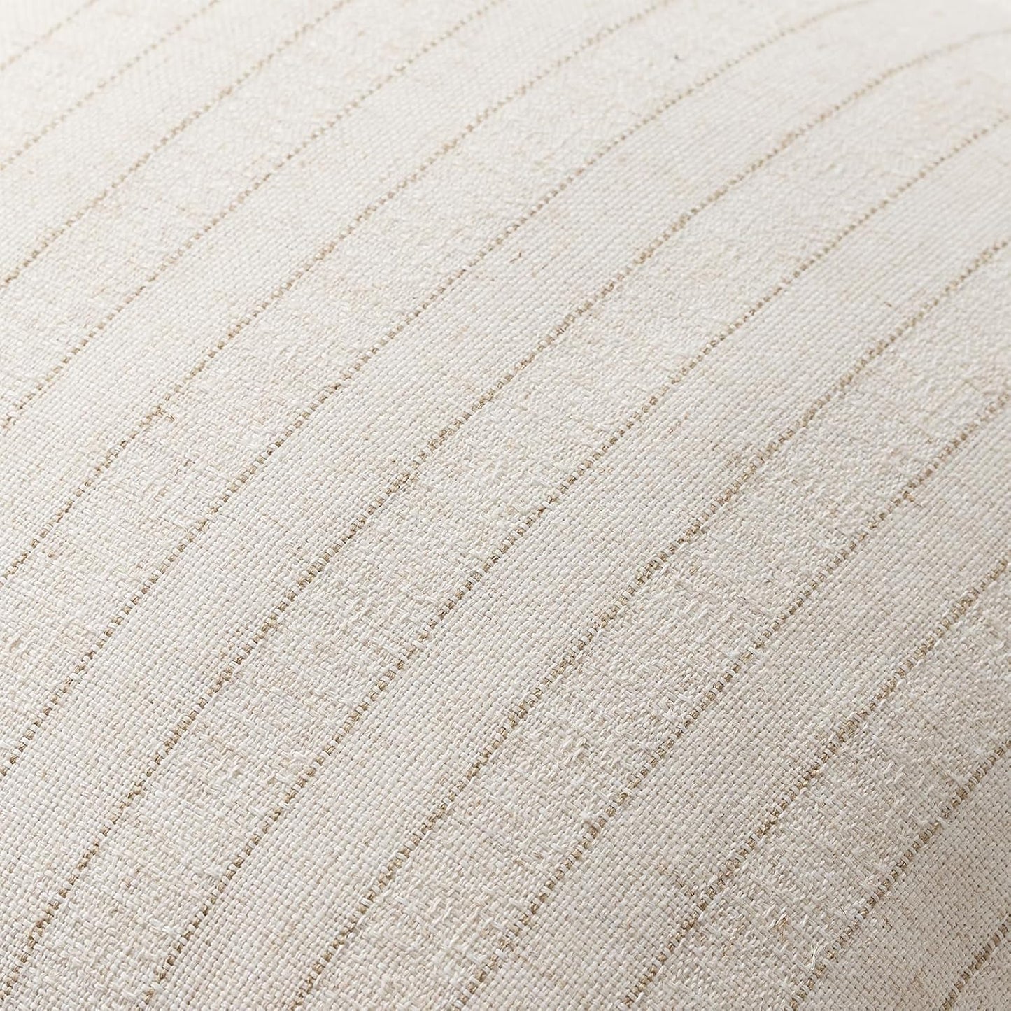 Linen Striped Throw Pillow Covers Neutral Couch Pillow Cases Farmhouse / Beige / 18 x 18 / Set of 2