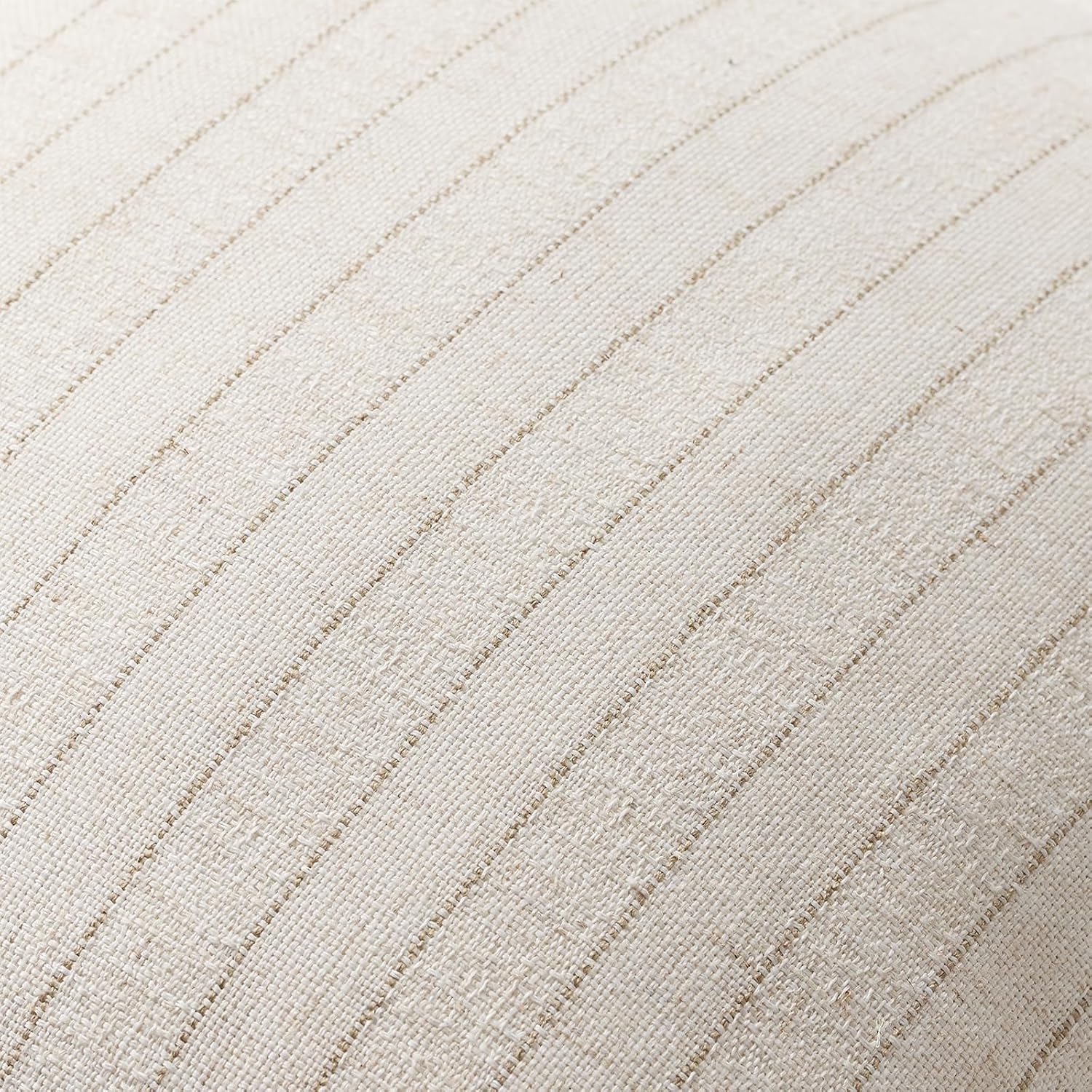 Linen Striped Throw Pillow Covers Neutral Couch Pillow Cases Farmhouse / Beige / 18 x 18 / Set of 2