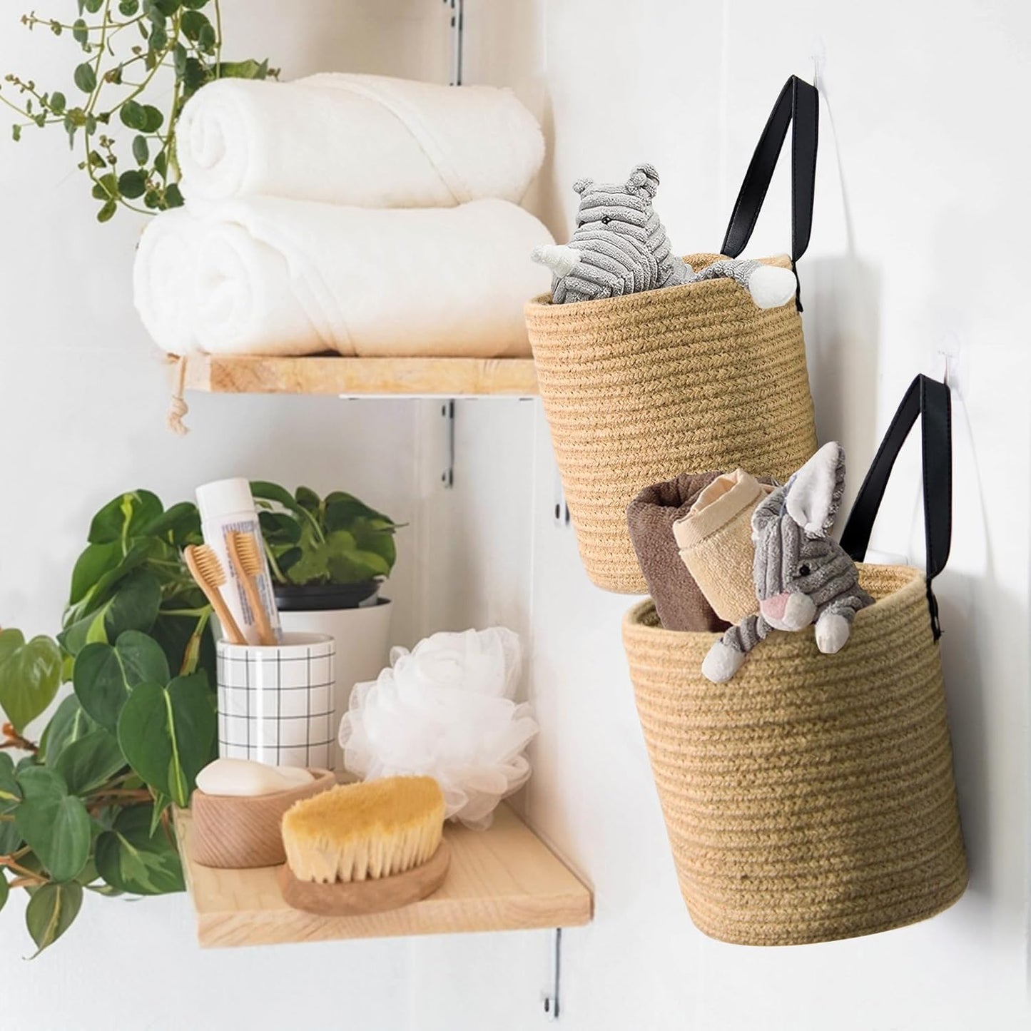 Hanging Basket / Indoor Hanging Plant / Jute / Set of 2