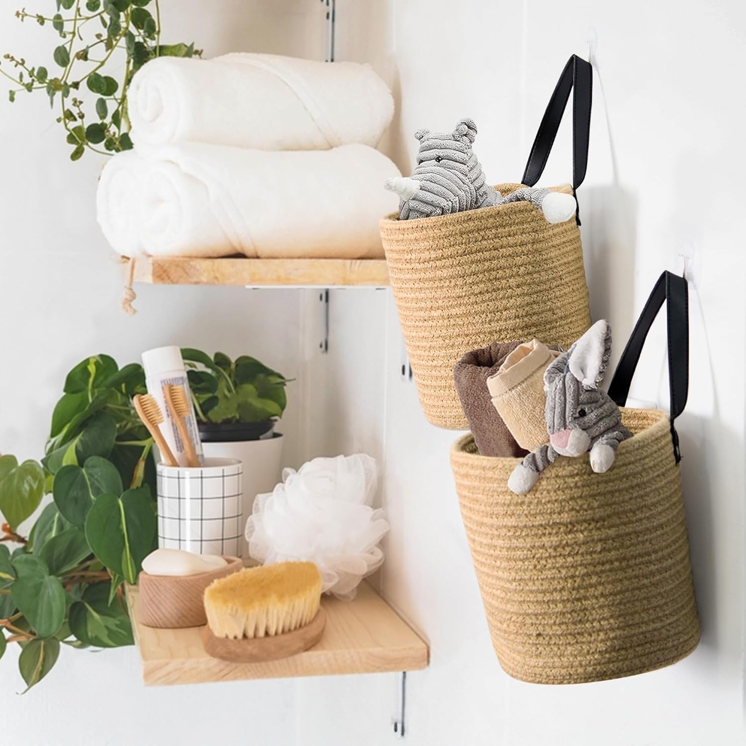 Hanging Basket / Indoor Hanging Plant / Jute / Set of 2