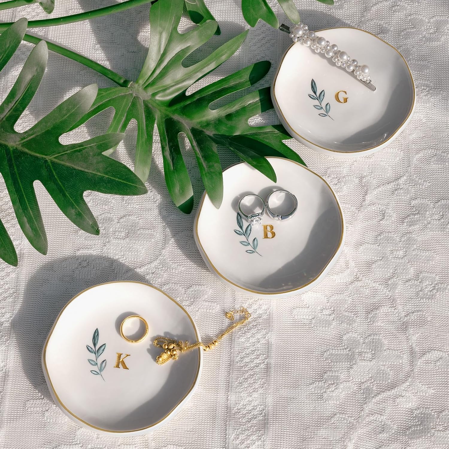 Initial Jewelry Tray for Rings / T