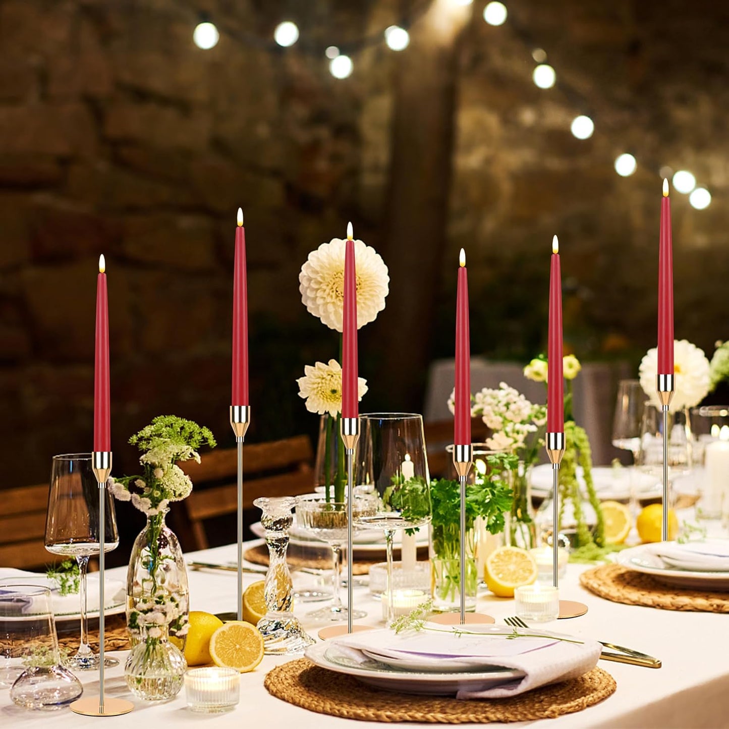 Flameless Taper Candles with 10-Key Remote, Battery Operated Led Flickering 3D Wick Window Candles Real Wax Finished