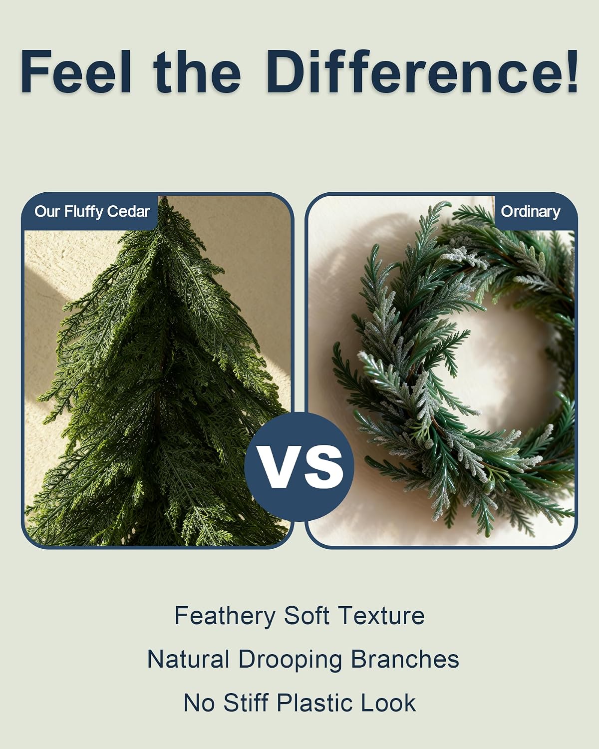 18FT (2 * 9FT) Fluffy Cedar Garland - Extra Long Real Touch Artificial Garland, Full & Soft Faux Greenery for Grand