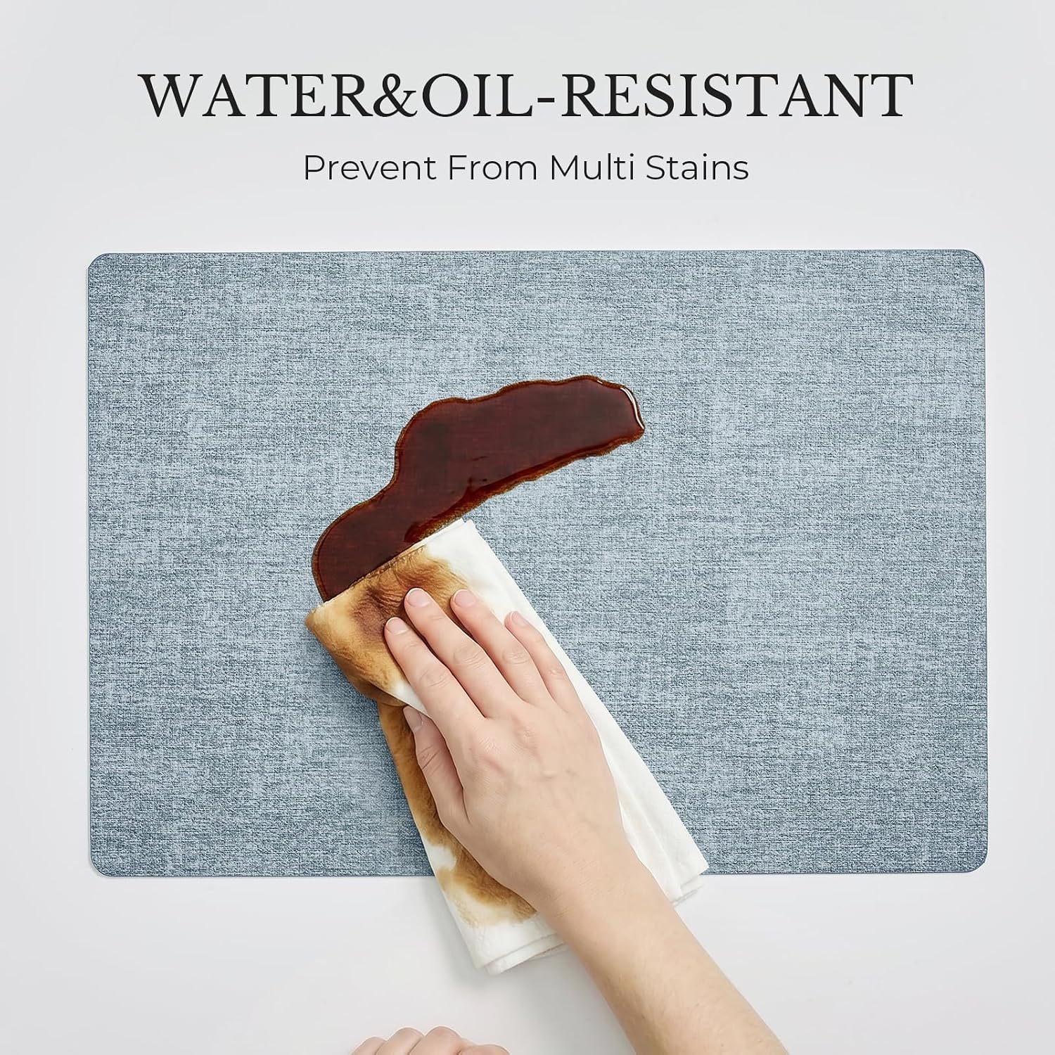 Romanstile Vinyl Placemats Set of 8, Reversible Faux Leather Heat Resistant Wipeable Table Mats, Waterproof Washable