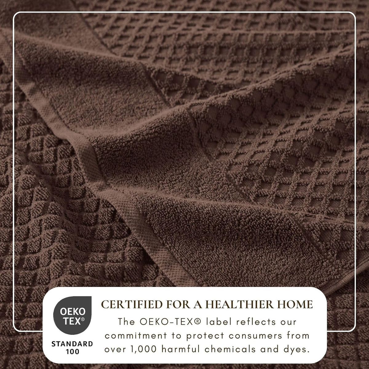 Great Bay Home Bath Towels - 100% Cotton 6 Piece Towel Set - Diamond Waffle Weave - Absorbent, Durable, Quick-Dry