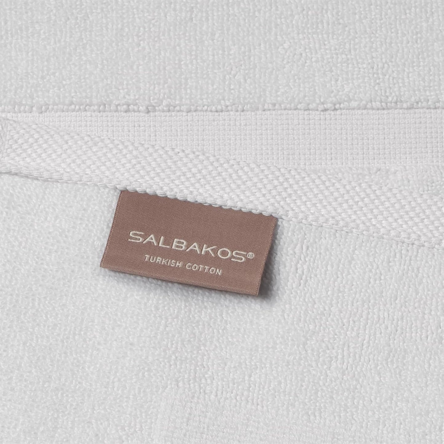 SALBAKOS 2-Piece 100% Turkish Cotton Bath Mat Towel, 20x34 inch, White | Bathroom Floor Towels, Thick Soft Most