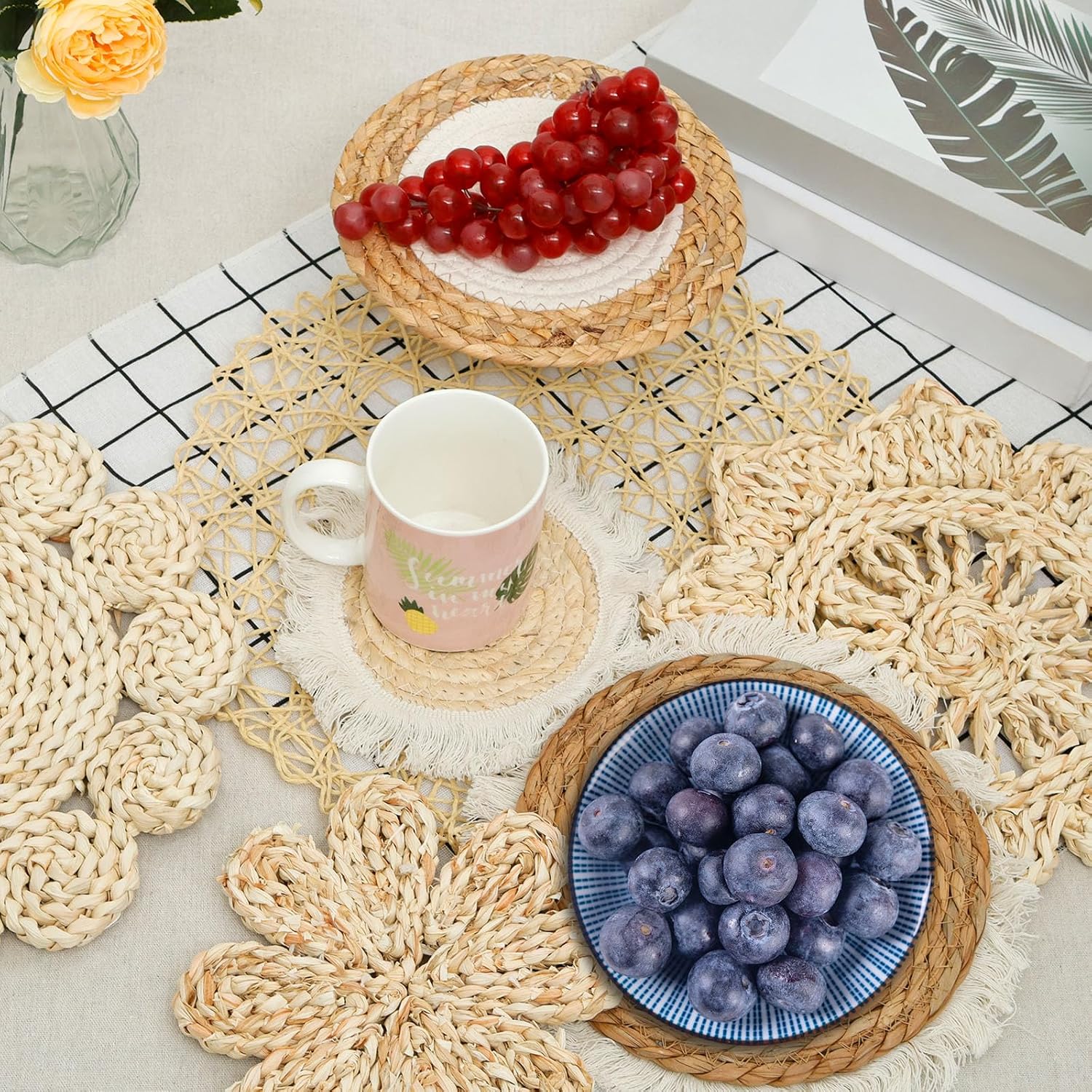 Boho Wall Basket Decor Set / Style 4 / Set of 7