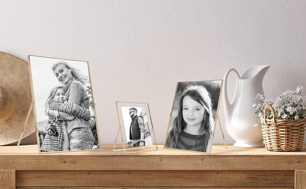 Silver 10x12'' Floating Frame 2pack For Photo Sizes(8.5x11'',7x9'',8x10''),Beautiful Metal Beaded Edge 8x10'' Floating