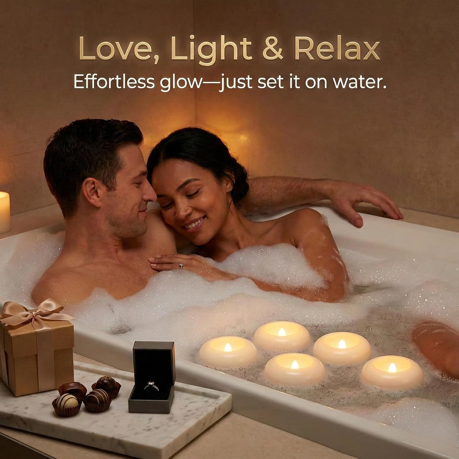 48 Flameless LED Candles, 2.2-Inch Plastic Battery Operated Tealights, Glow Time Over 200 Hours, Cozy Romantic White
