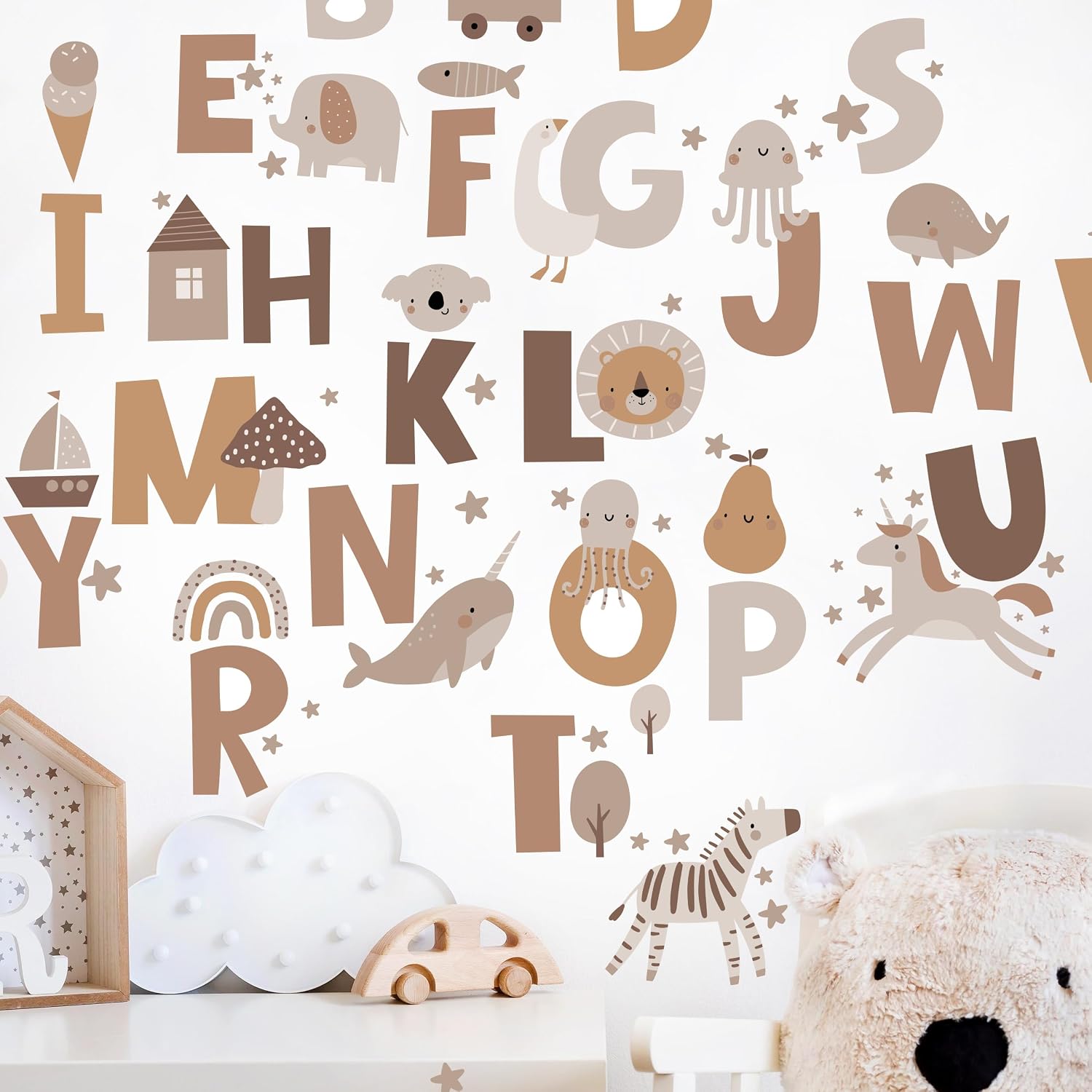 Alphabet Stickers Boho / Abc Wall Decals