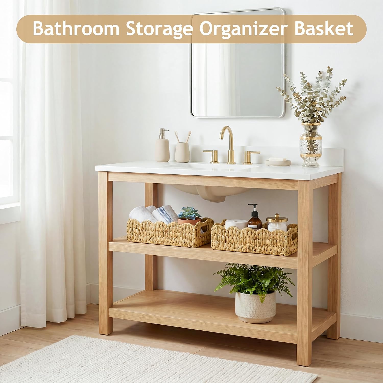 Scalloped Basket / Toilet Paper Basket / Single Basket / Natural
