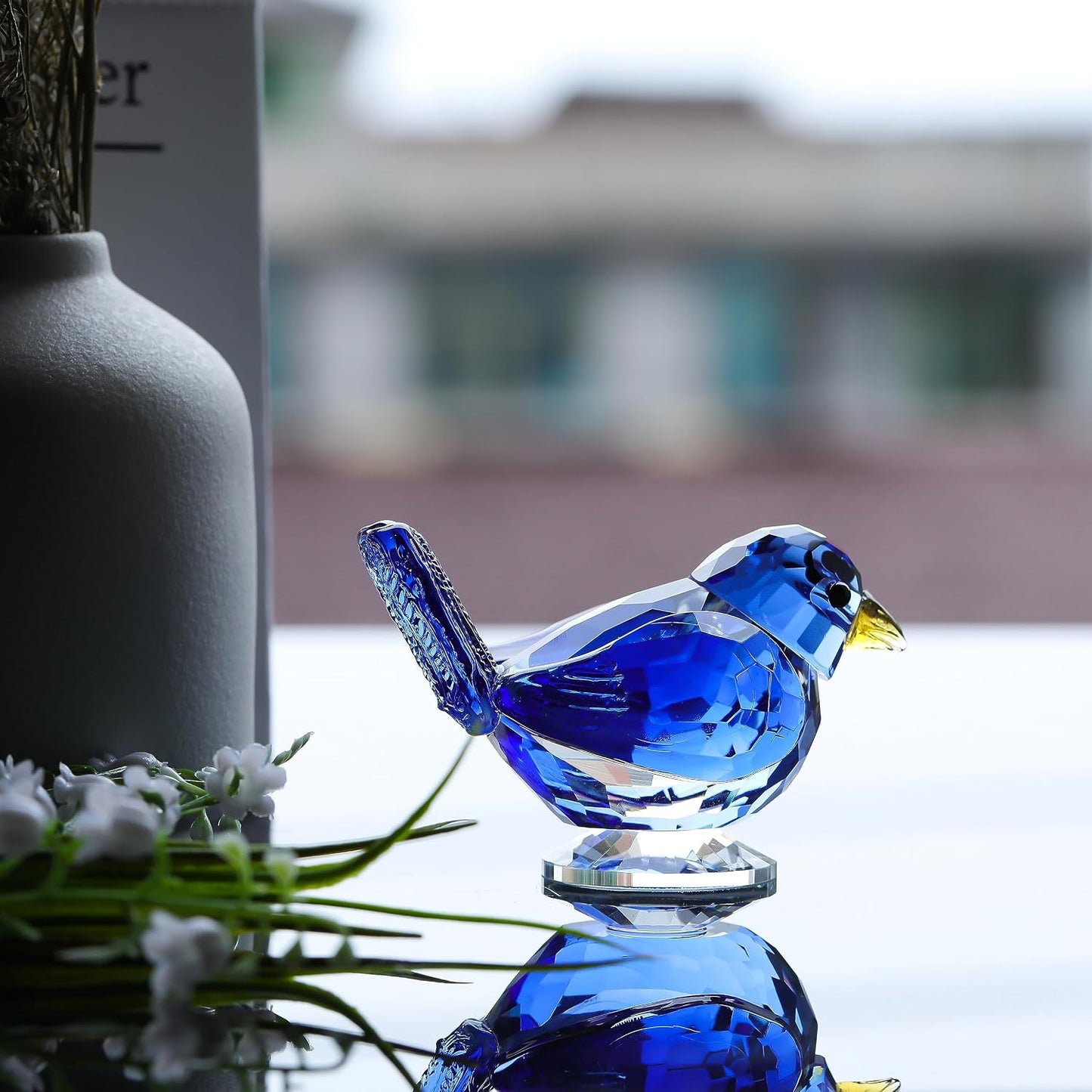 Handmade Glass Animals Figurines Crystal Office Desk Table Home Decor / Blue