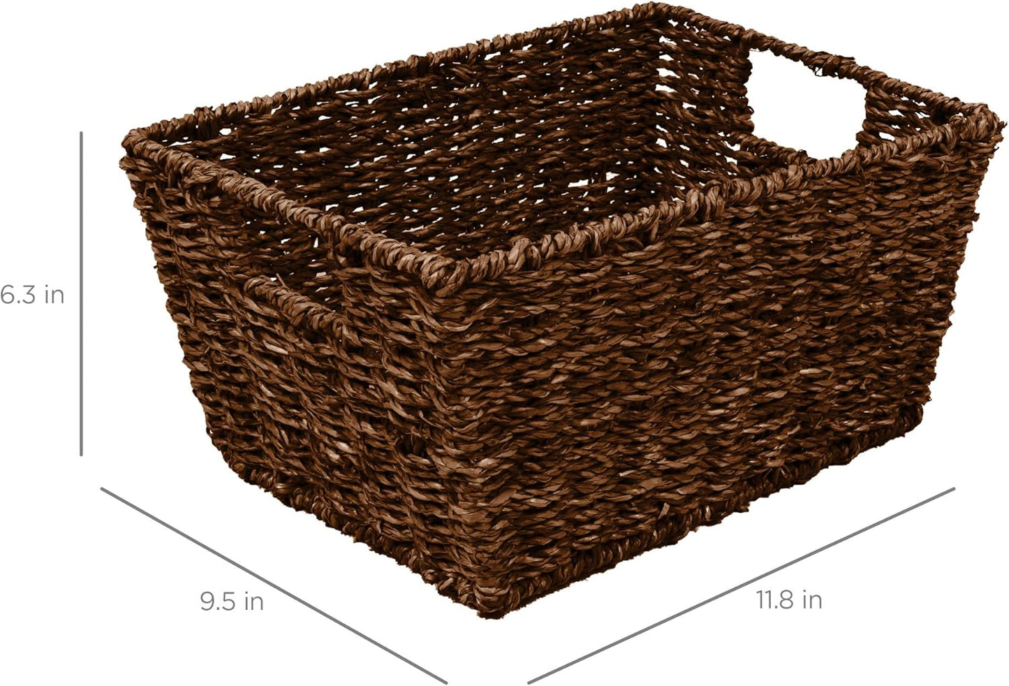 Rustic Multipurpose Stackable Seagrass Storage Basket / Brown / Set of 4