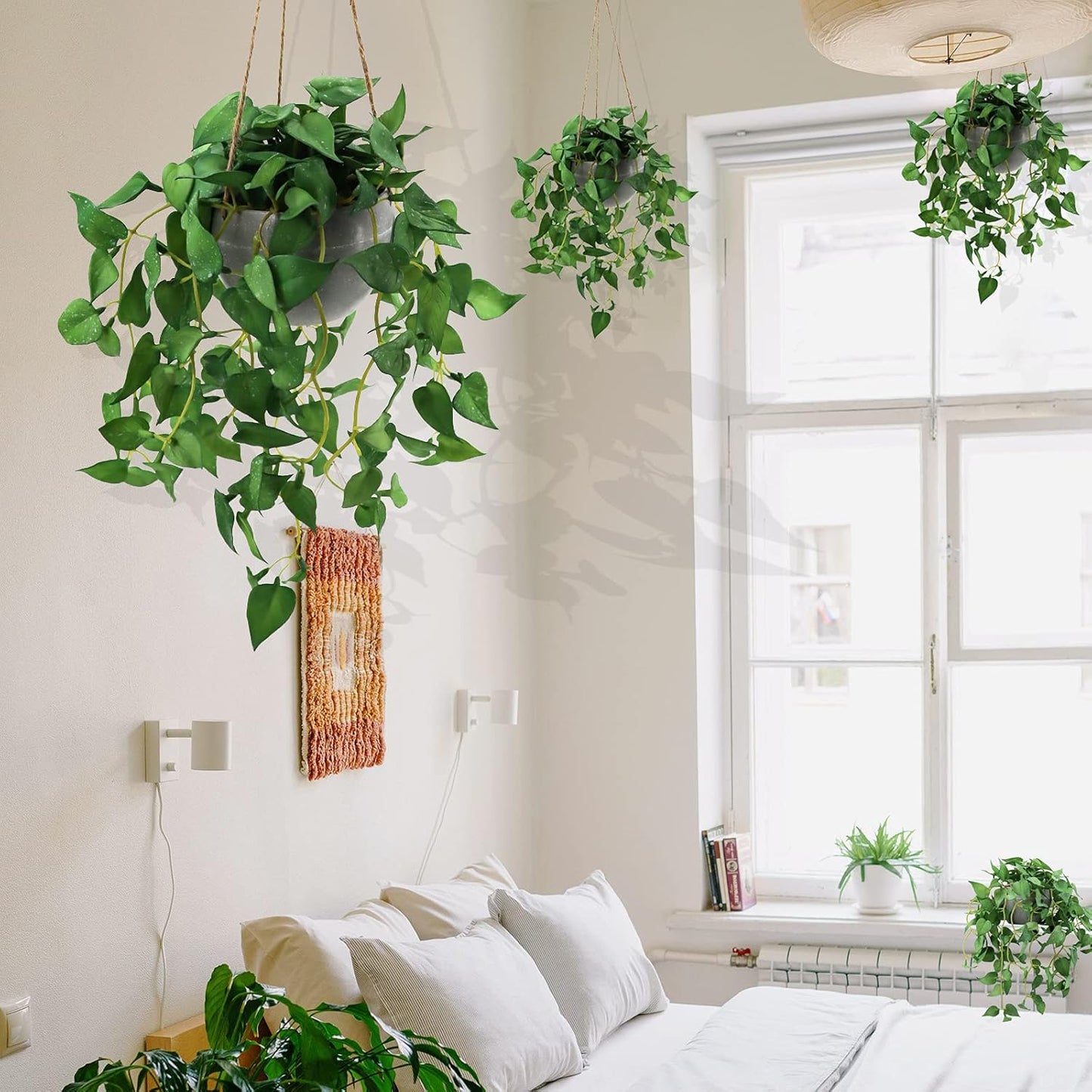 Artificial Plants / Faux Anthurium Leaf Basket / Green / Set of 2
