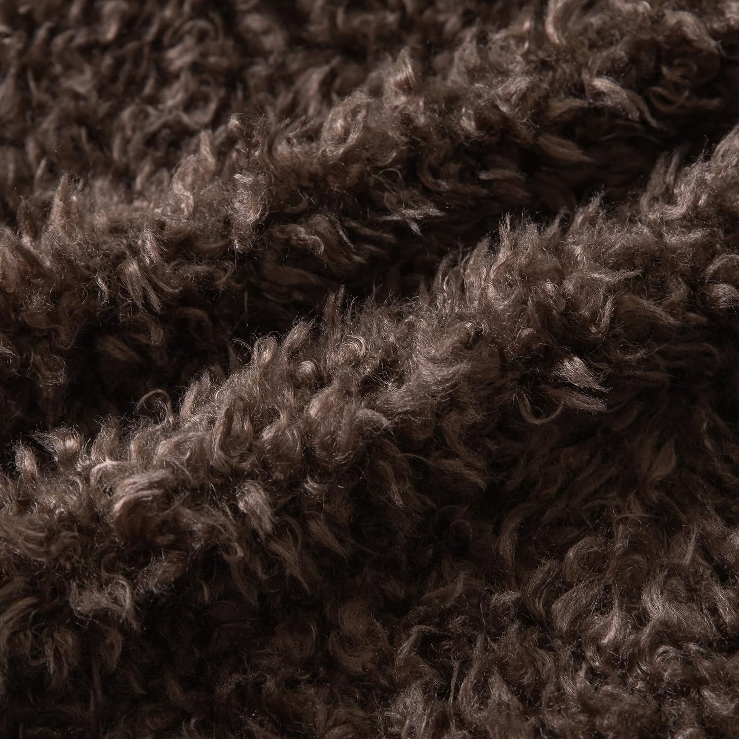 Faux Fur Throw Pillow Covers Boucle Decorative Sherpa Pillow Covers / Chocolate / 18 x 18 / Set of 2
