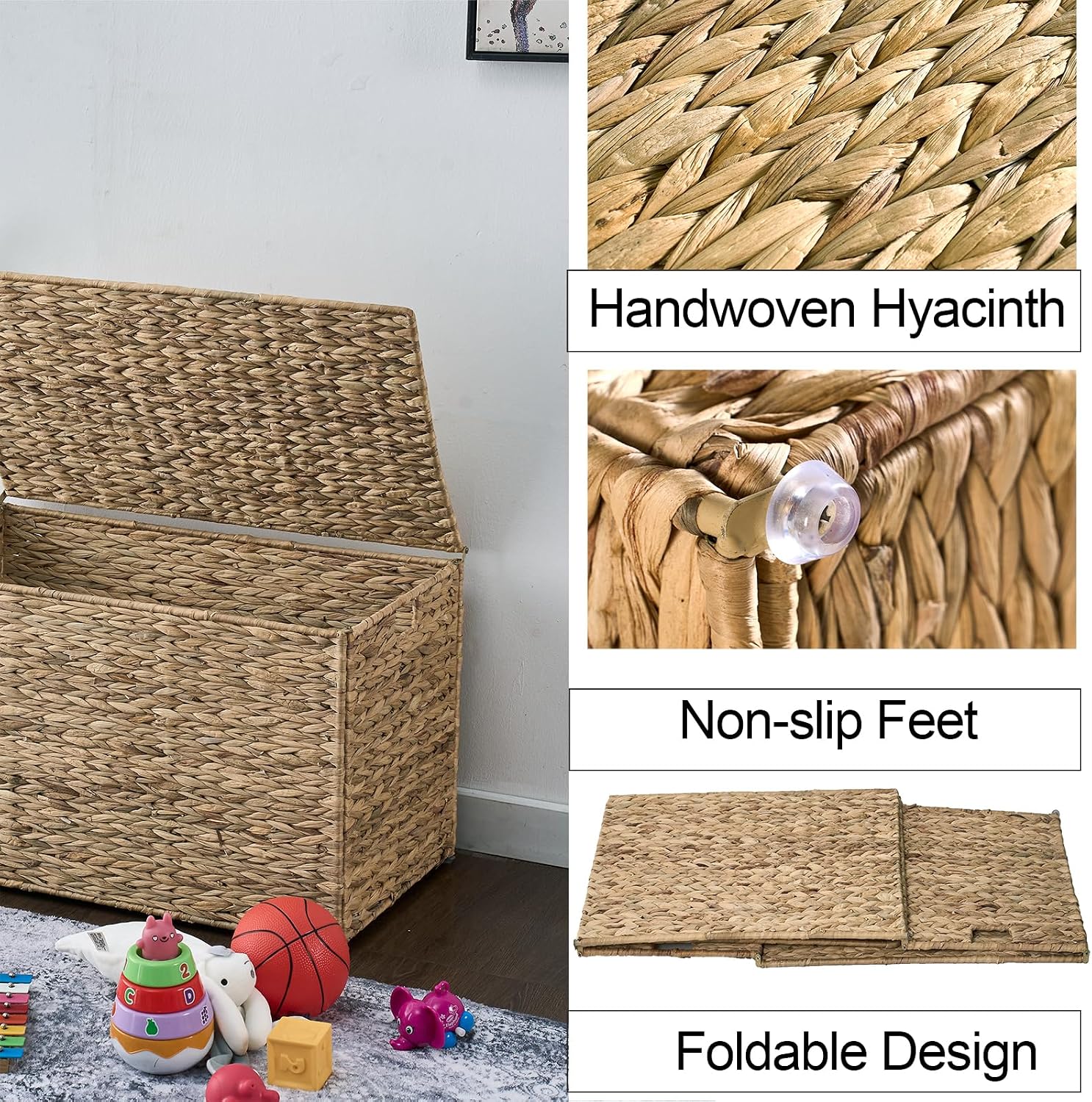 Woven Storage Bin / Natural / 15.7 x 26 x 15.7 / 105 L: Inches