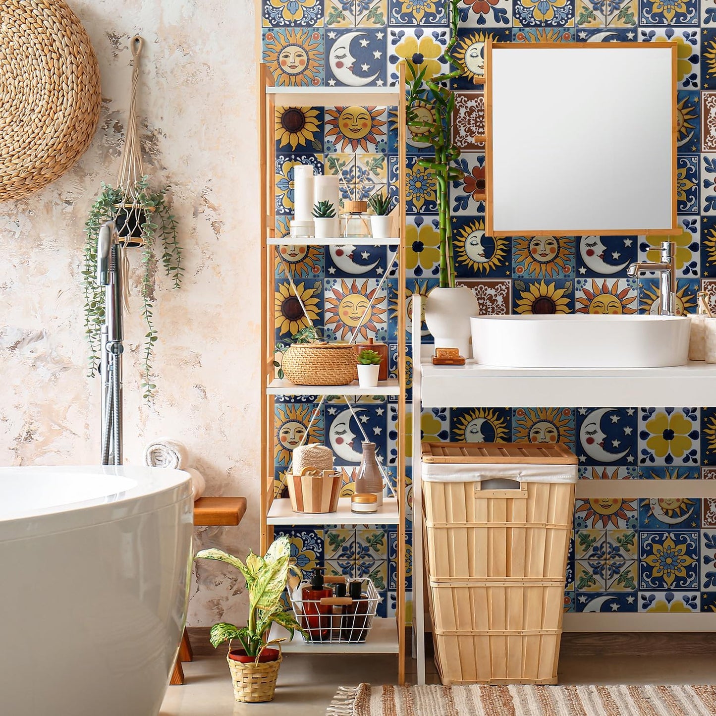 Bathroom Wall Decals / Art02 / 5.91 x 5.91 / Set of 12